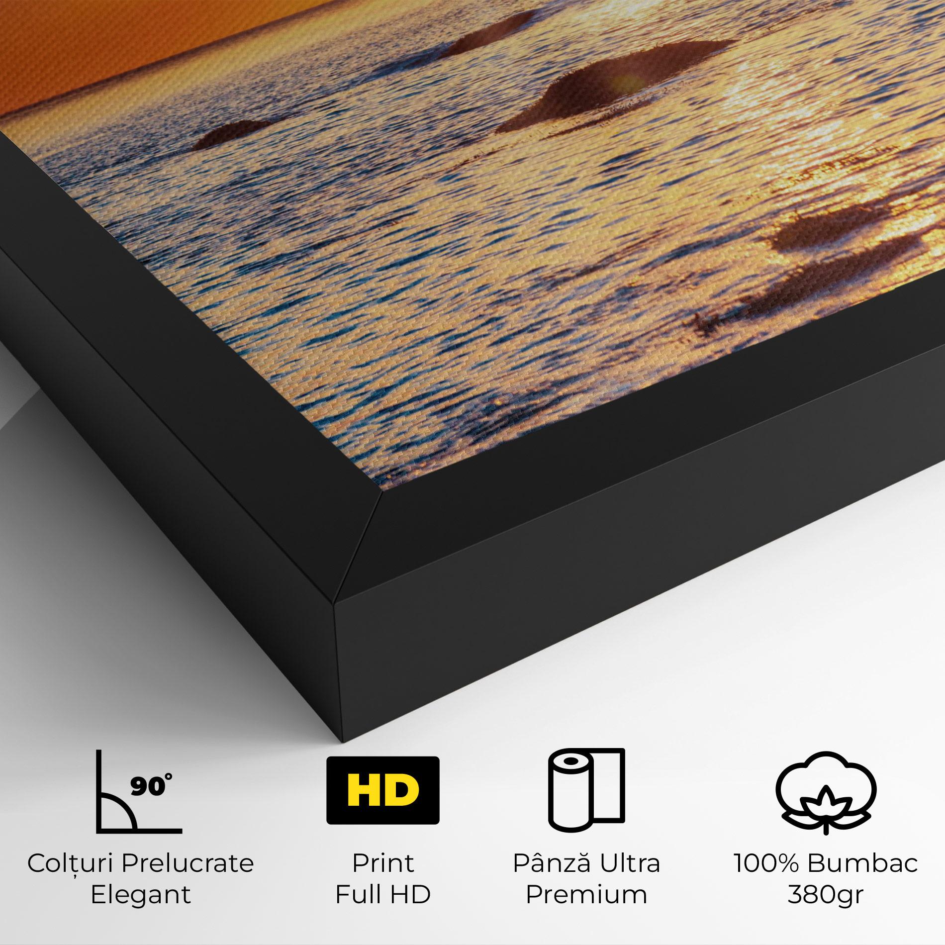 Tablou Canvas Sunset Beach Rocks mockup 4
