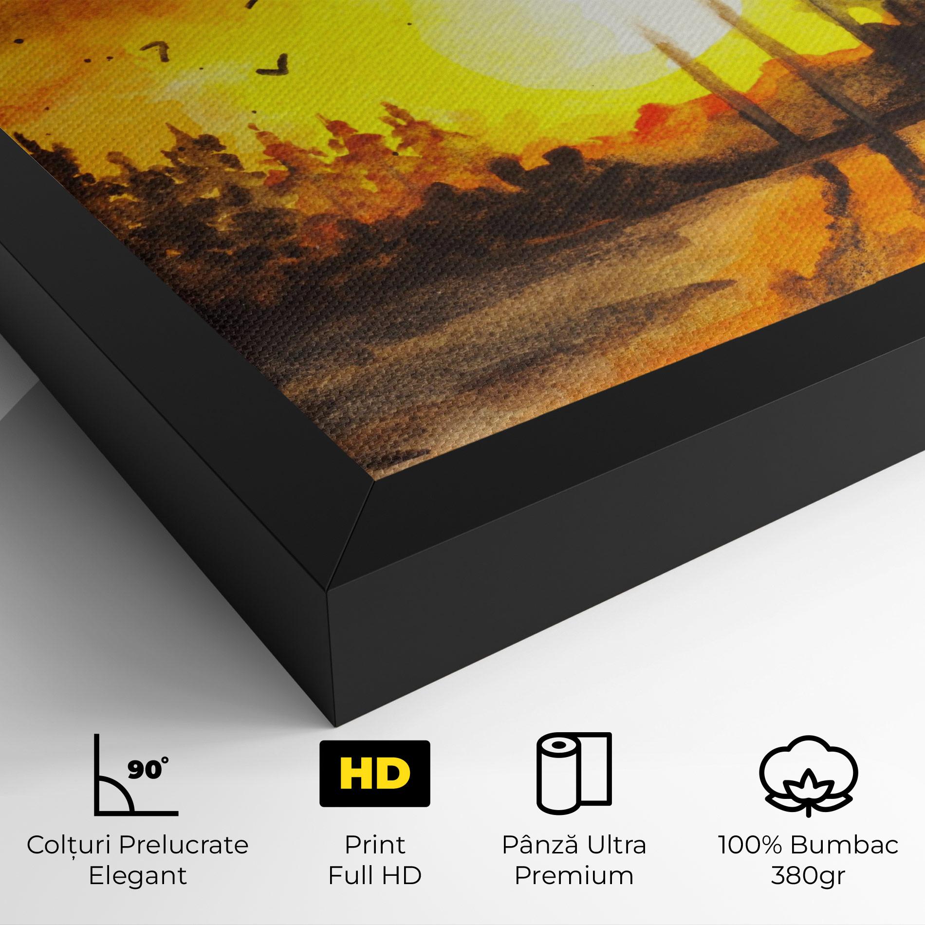 Tablou Canvas Watercolor Sunset Painting mockup 4