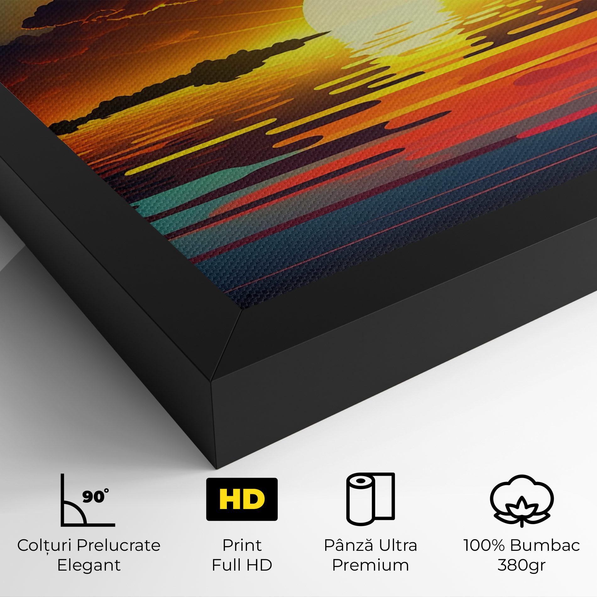 Tablou Canvas Yellow Sunset Illustration mockup 4