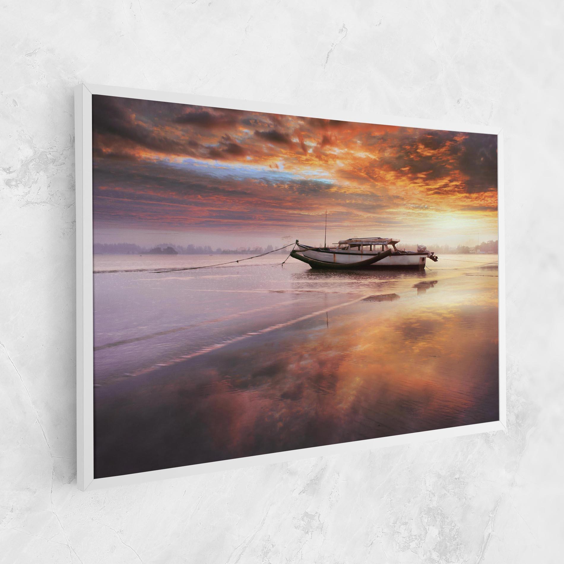 Tablou Canvas Beauty Boat Sunrise mockup 1