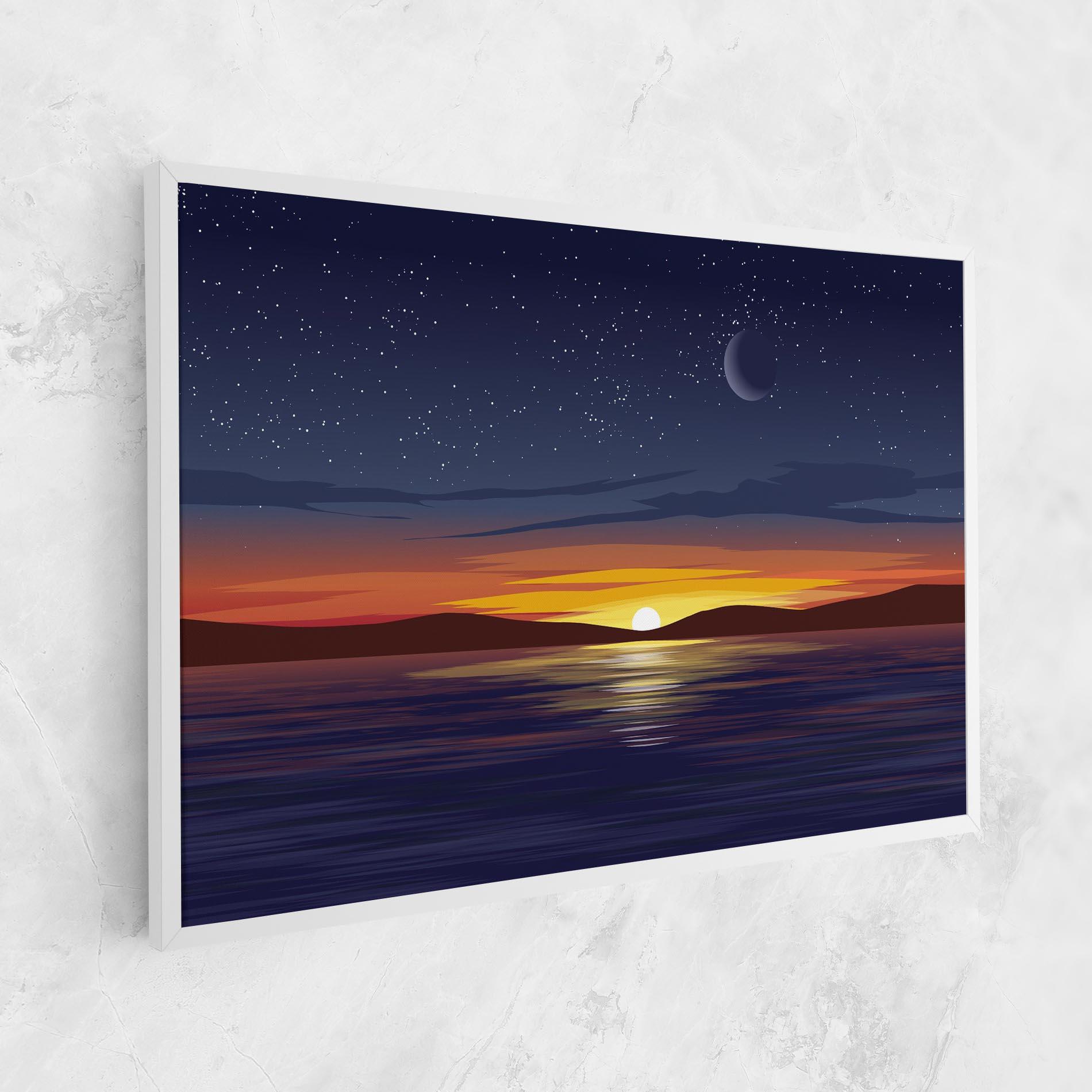 Tablou Canvas Ocean Moon Sunset mockup 1