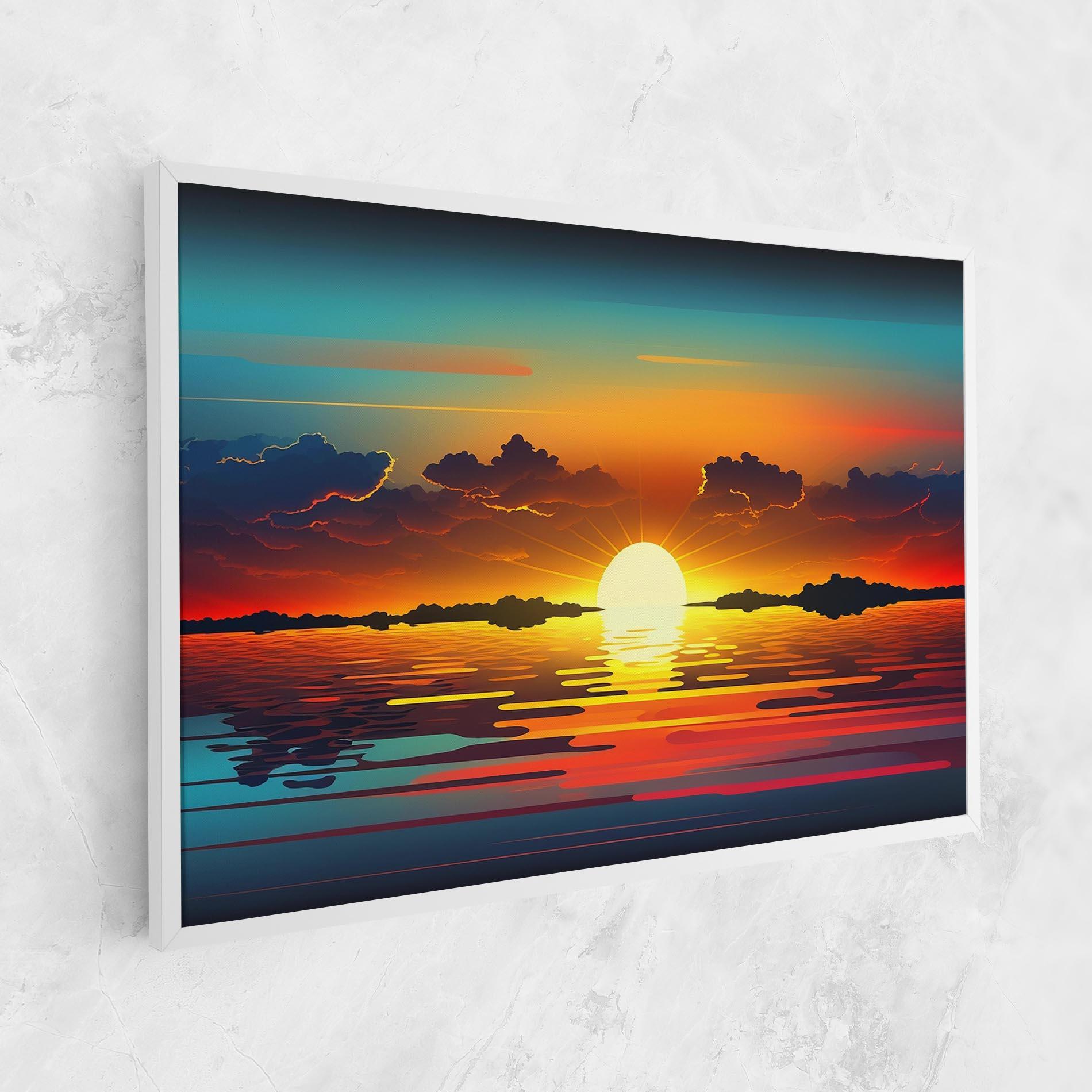 Tablou Canvas Yellow Sunset Illustration mockup 1