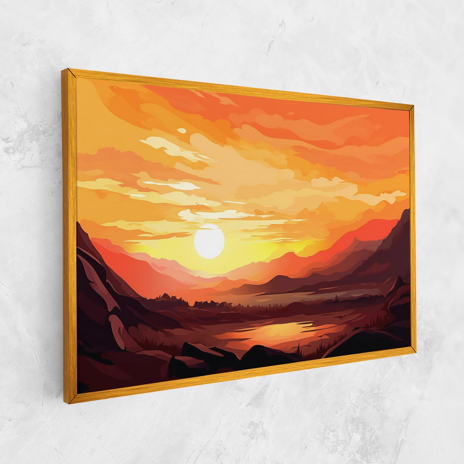 Tablou Canvas Beautiful Sunset Illustration mockup 1