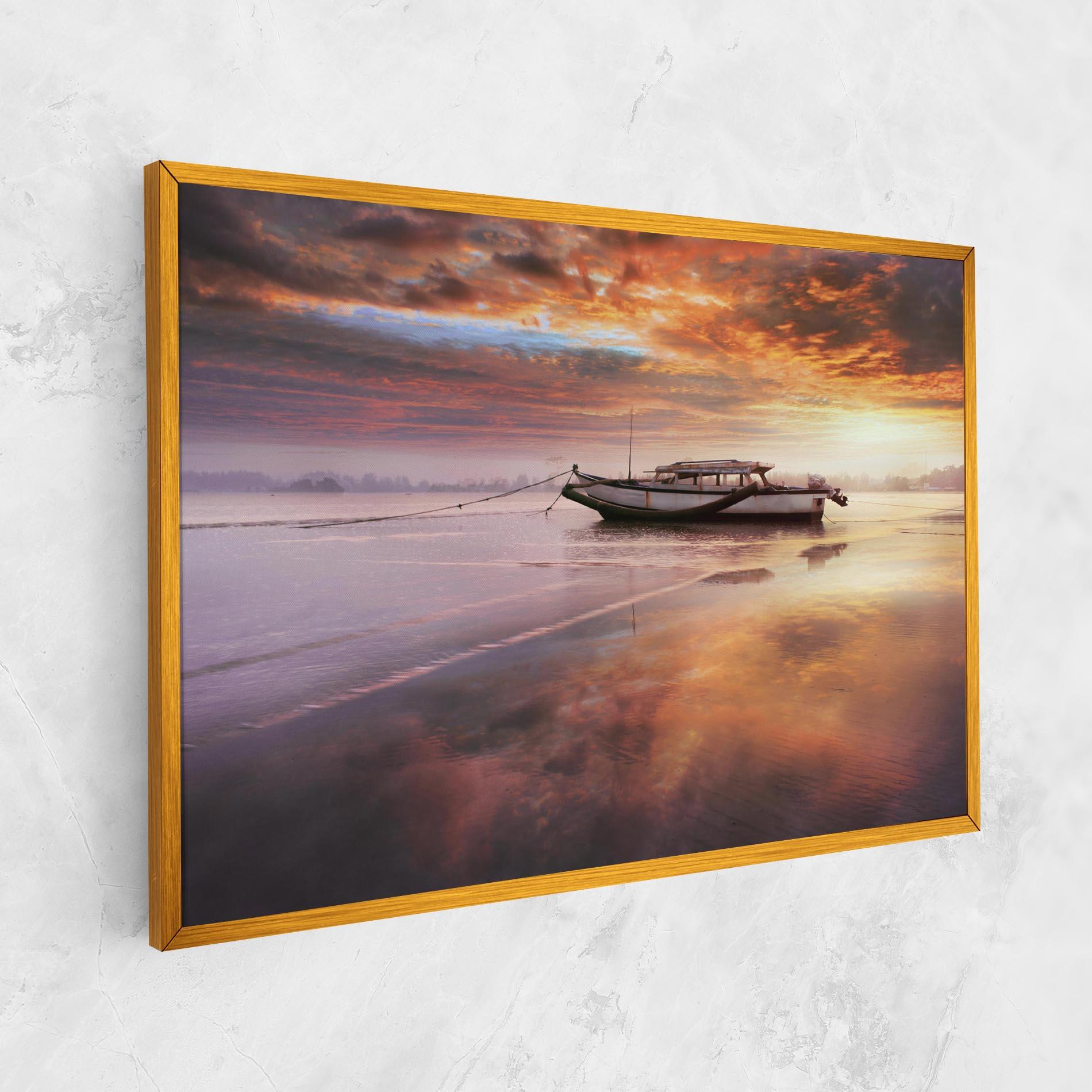 Tablou Canvas Beauty Boat Sunrise mockup 1