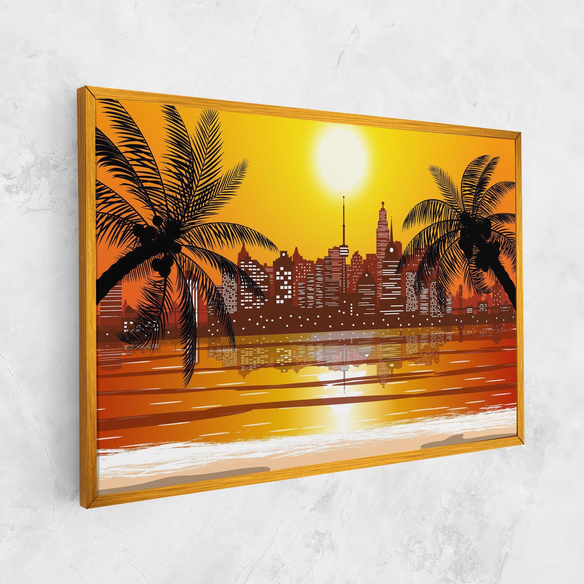 Tablou Canvas City Sunrise View mockup 1