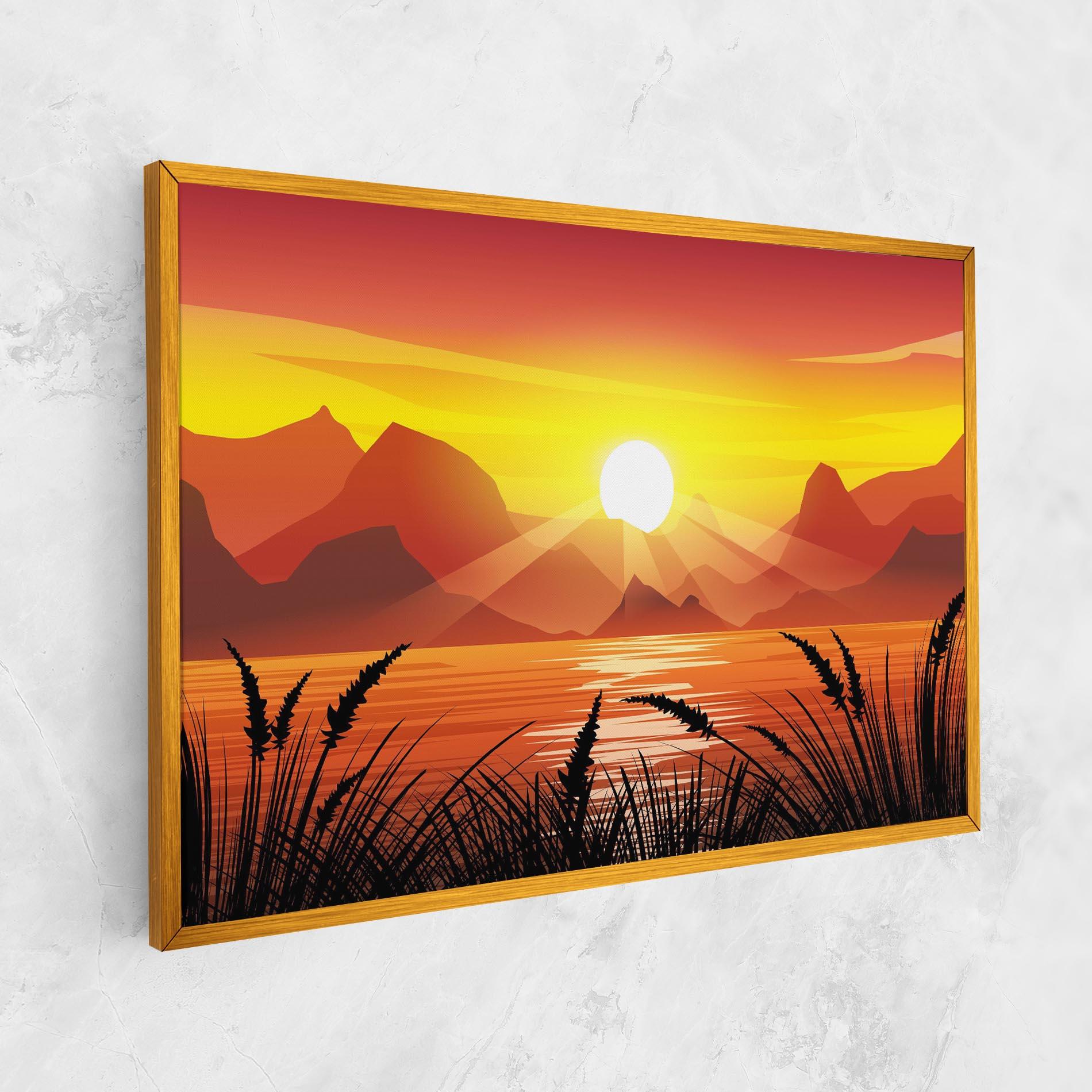 Tablou Canvas Sunrise Grass Art mockup 1