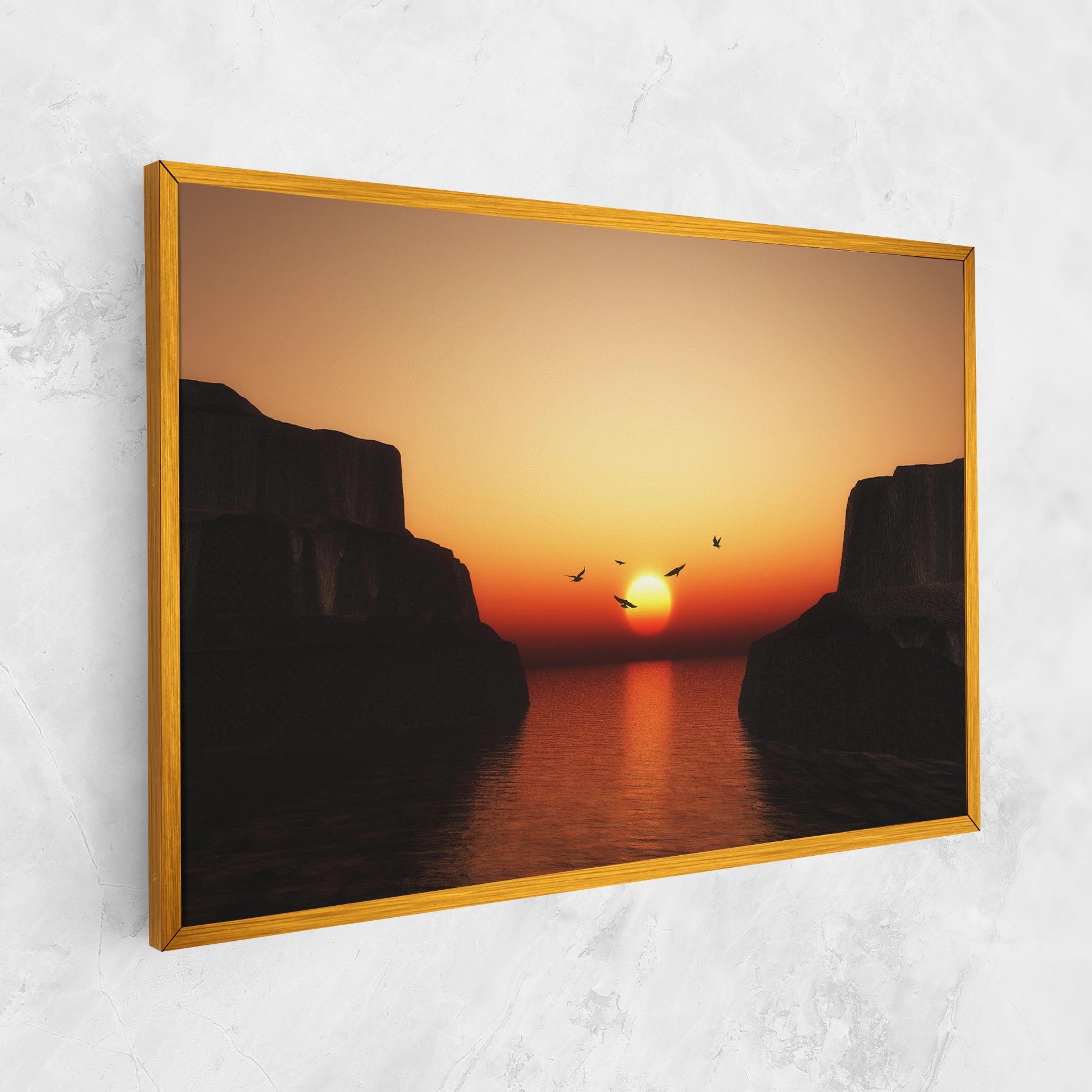 Sunset Silhouette Birds mockup 1