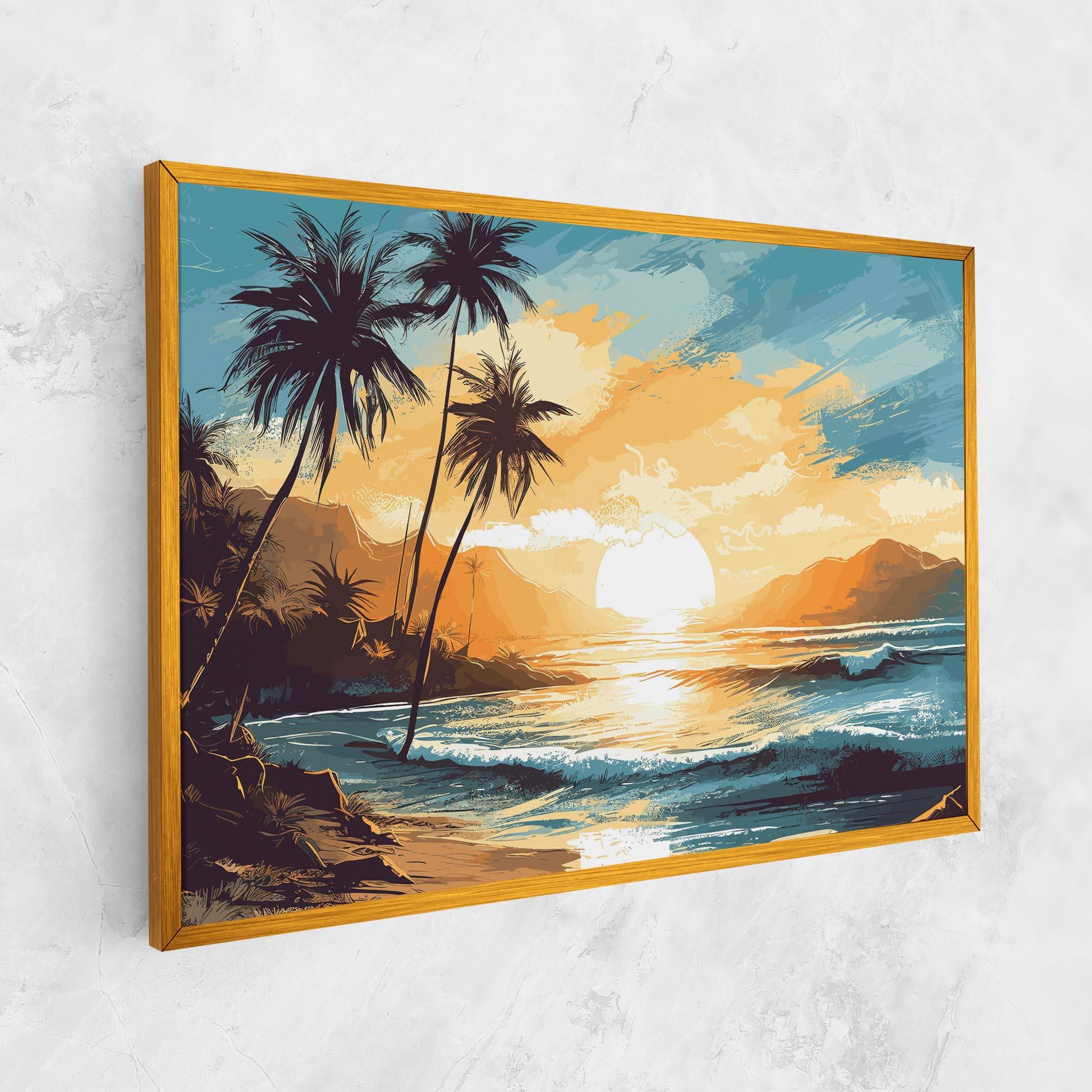 Tablou Canvas Yellow Blue Sunrise mockup 1