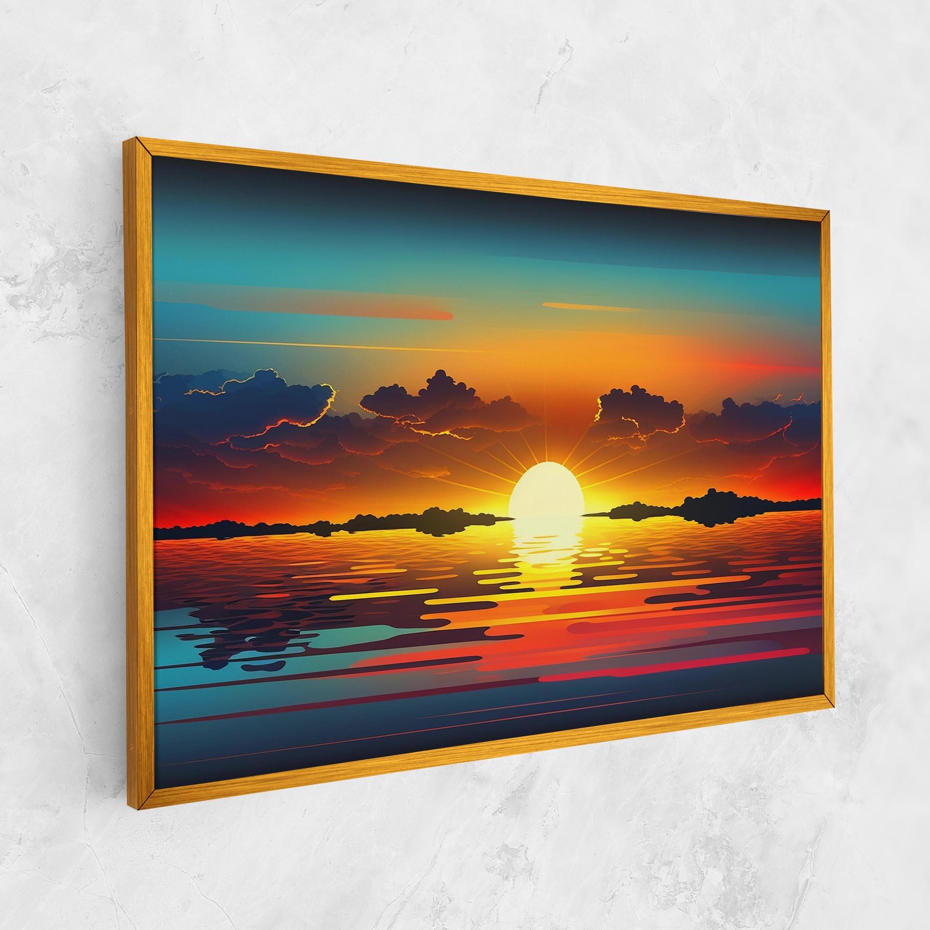 Tablou Canvas Yellow Sunset Illustration mockup 1