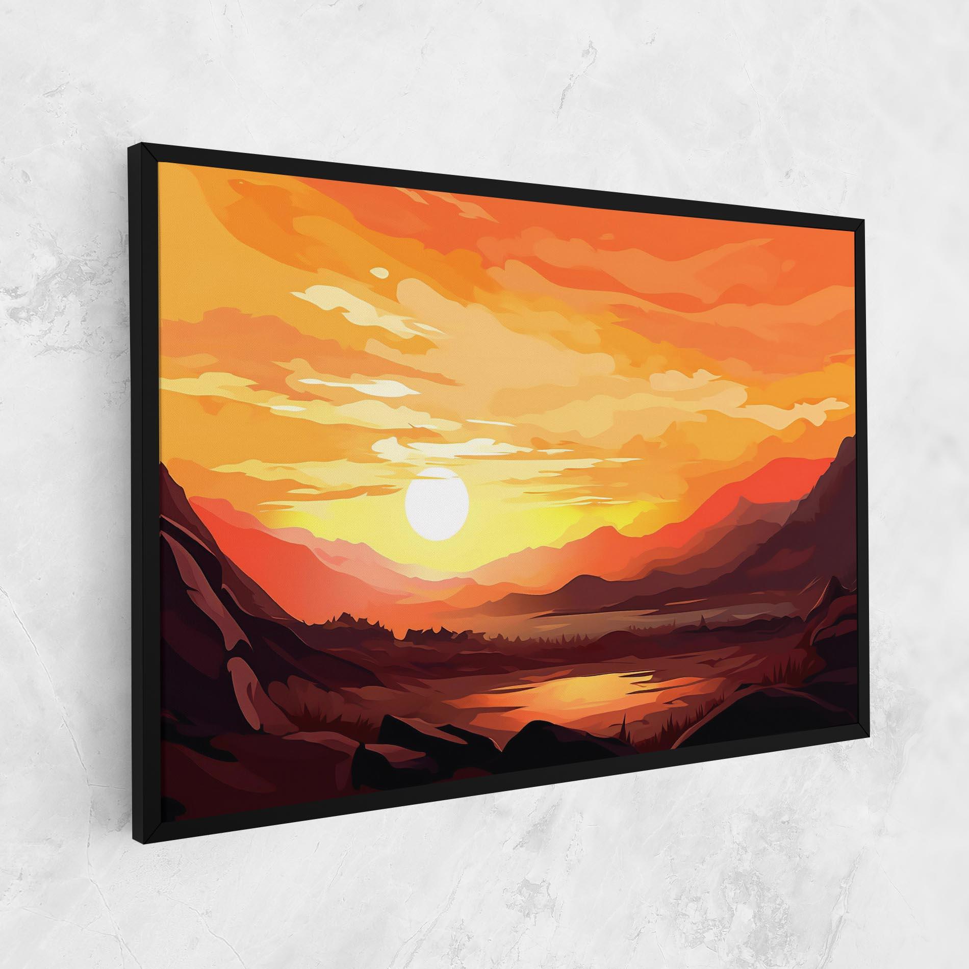 Tablou Canvas Beautiful Sunset Illustration mockup 1