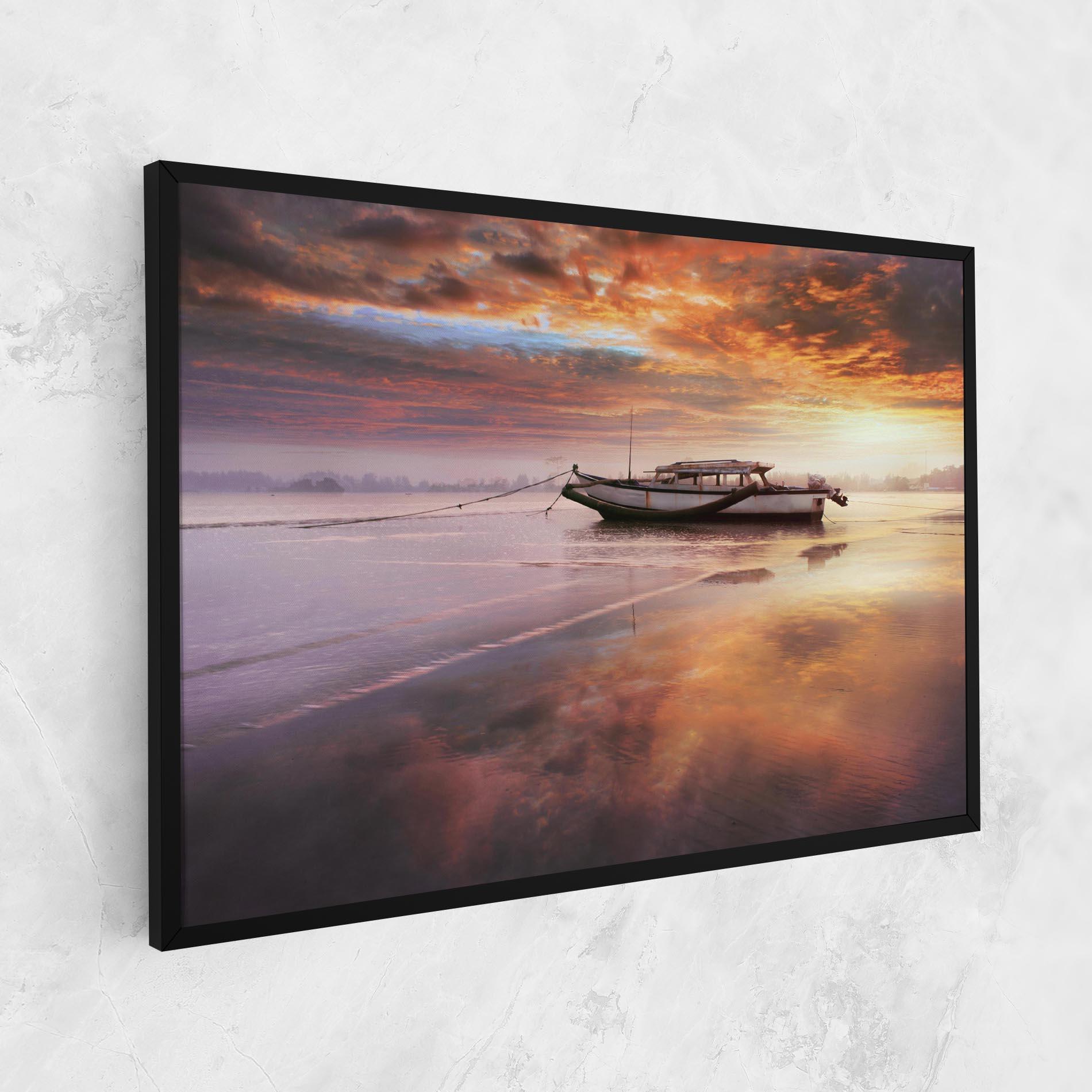 Tablou Canvas Beauty Boat Sunrise mockup 1