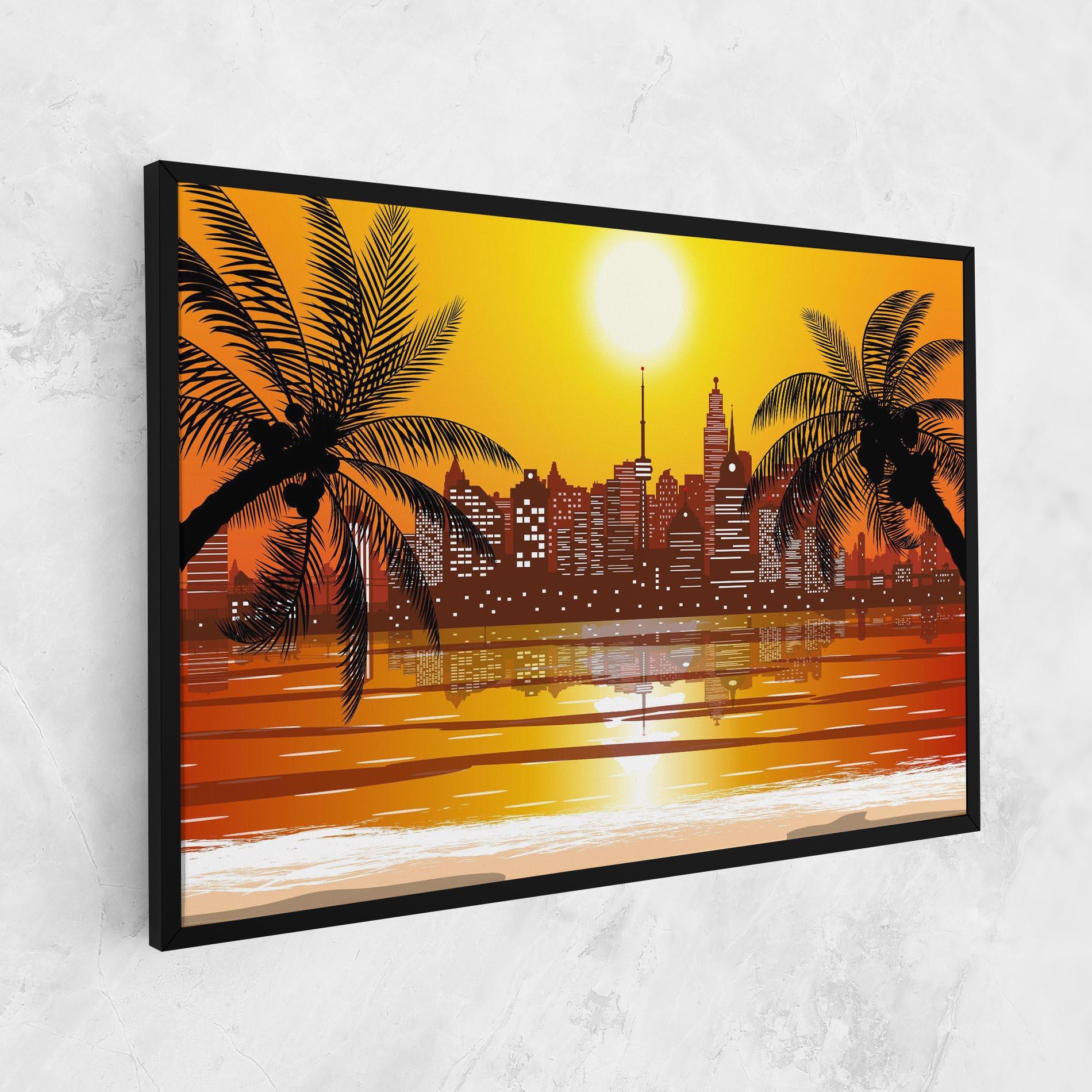 Tablou Canvas City Sunrise View mockup 1