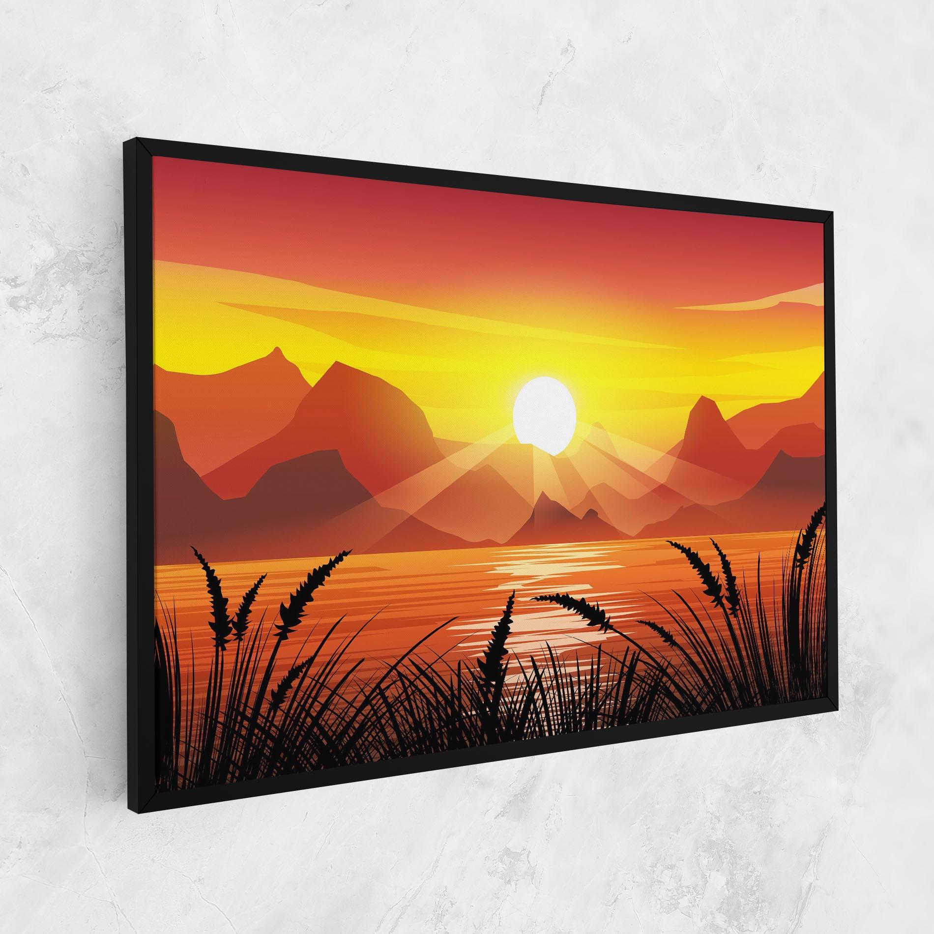 Tablou Canvas Sunrise Grass Art mockup 1