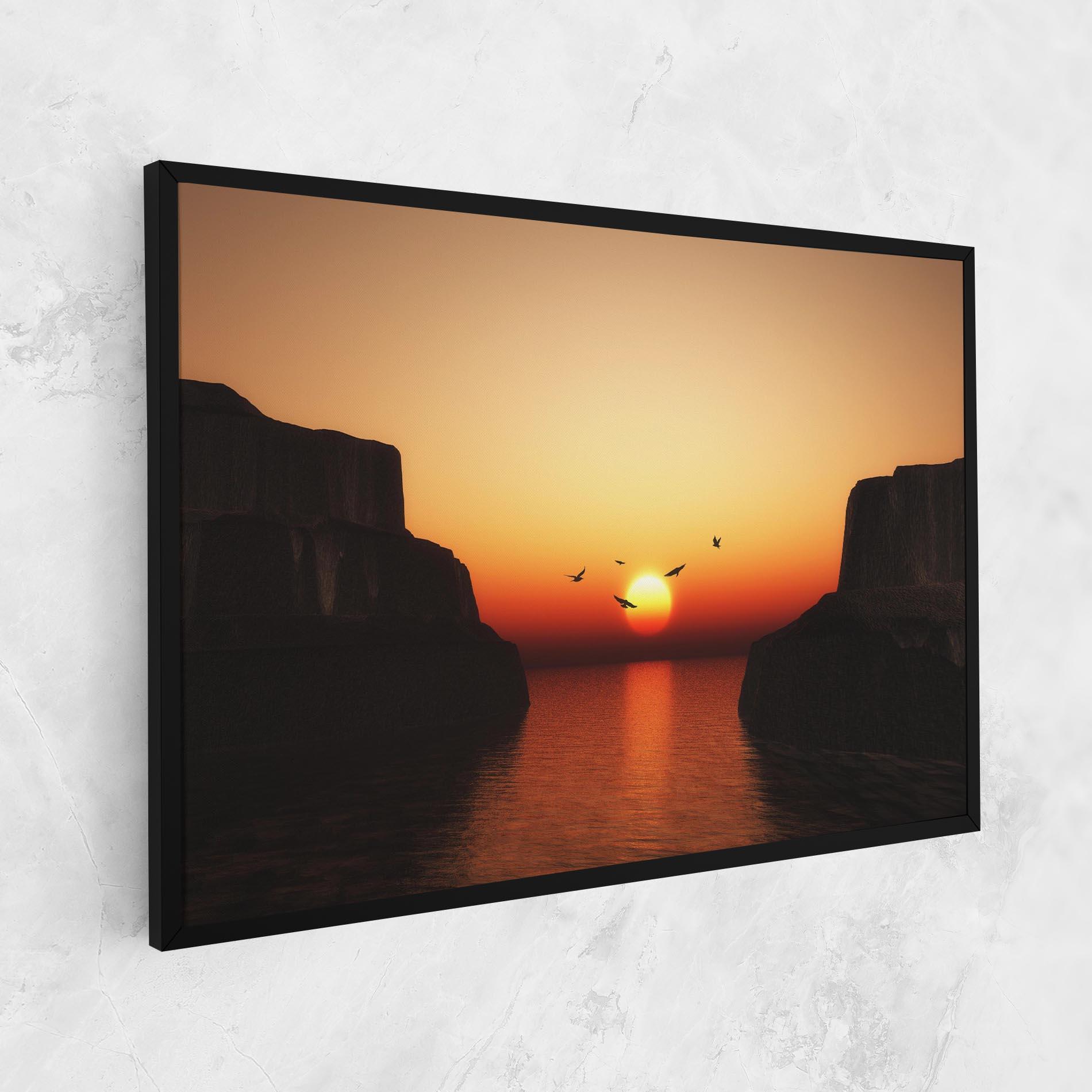 Tablou Canvas Sunset Silhouette Birds mockup 1