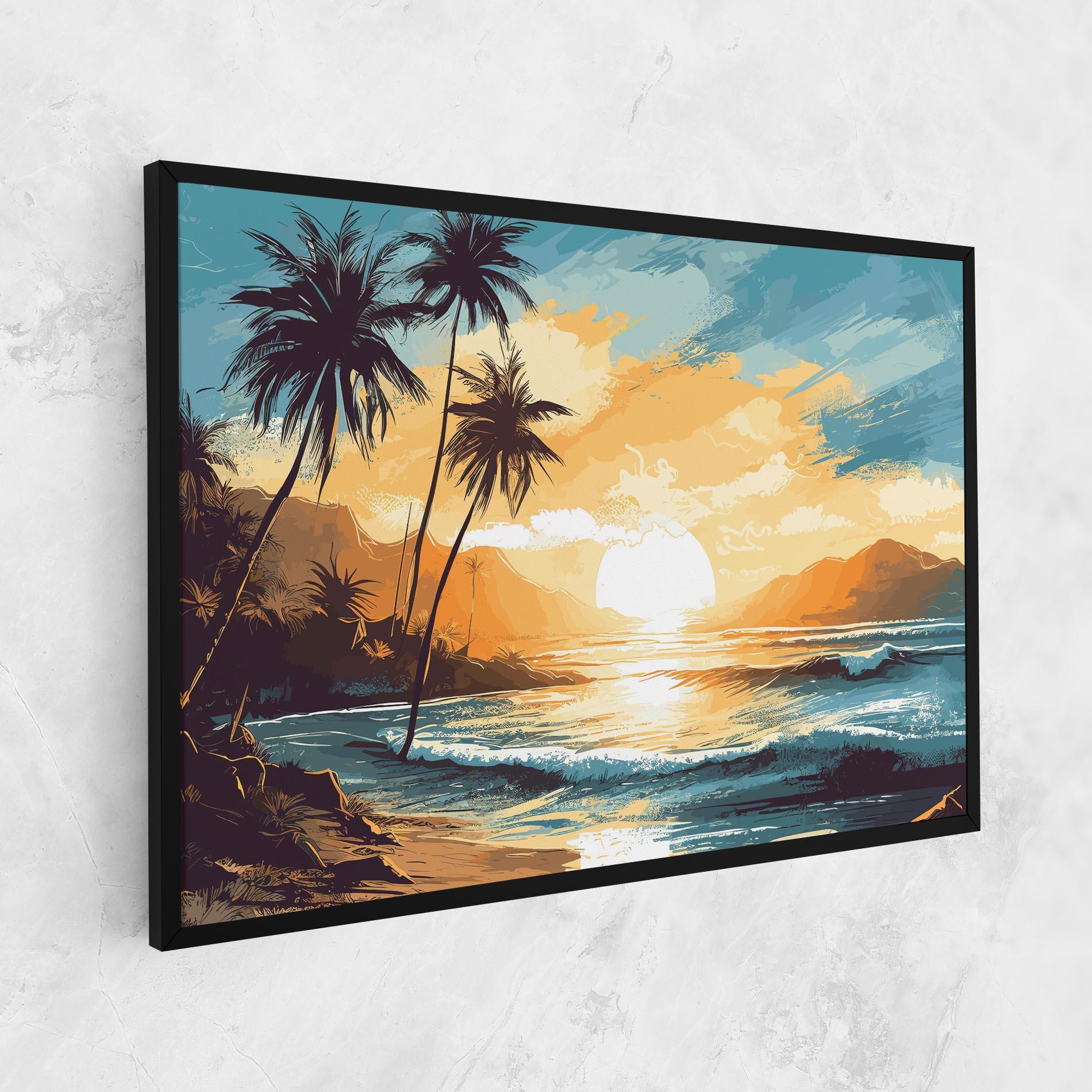 Tablou Canvas Yellow Blue Sunrise mockup 1
