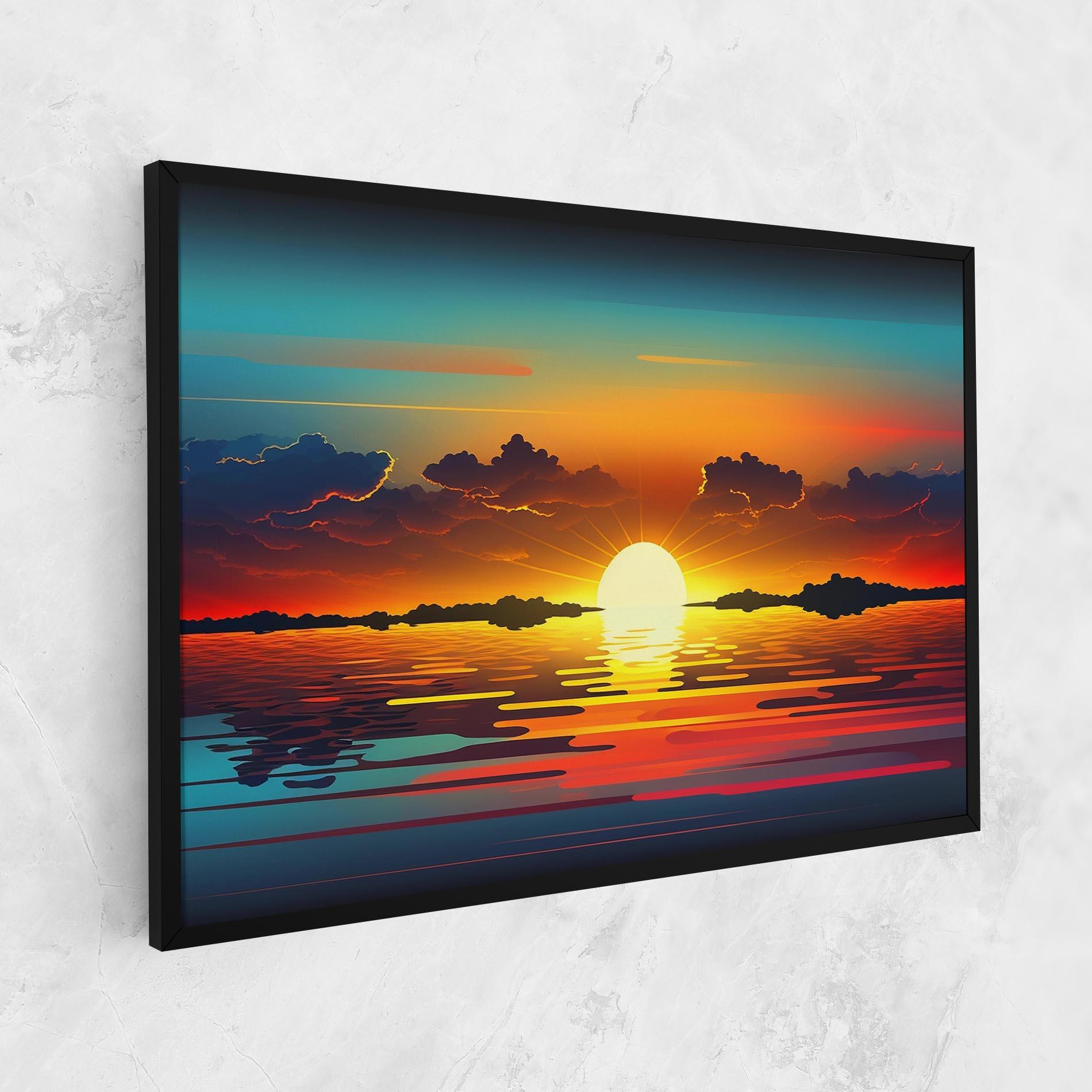 Tablou Canvas Yellow Sunset Illustration mockup 1