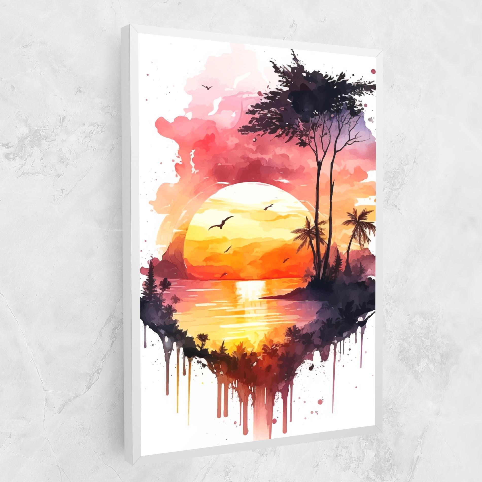 Tablou Canvas Purple Sunset Art mockup 1