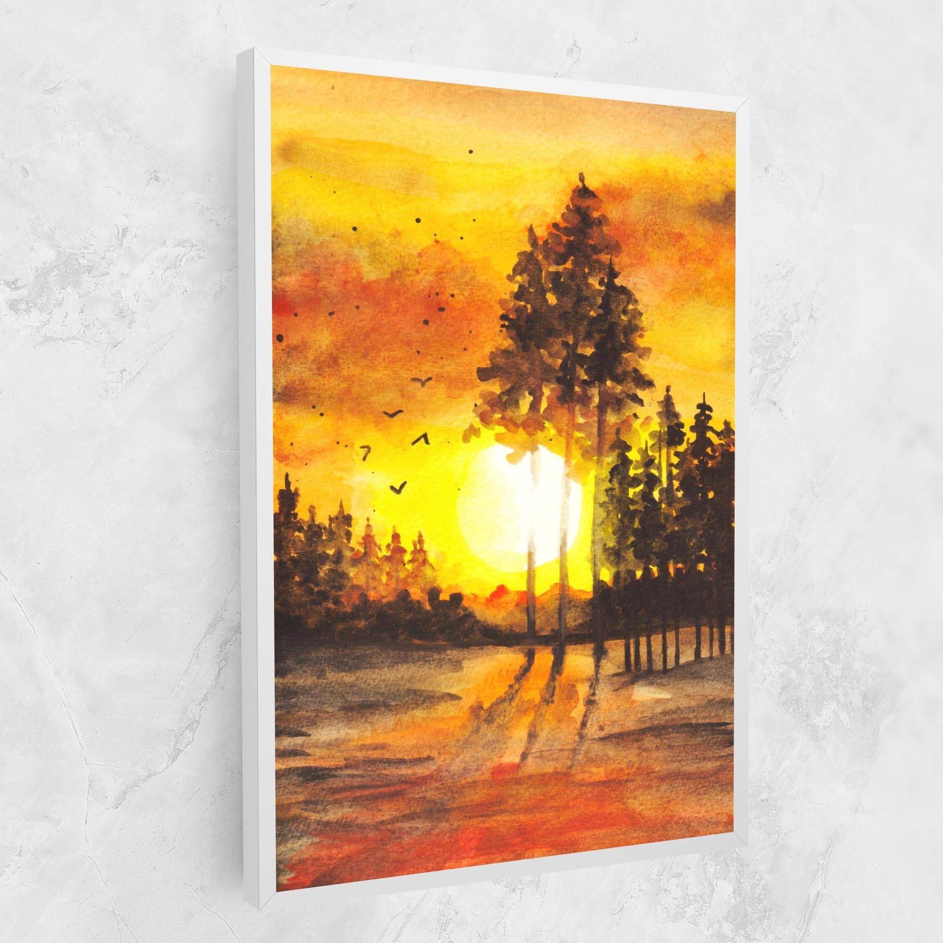 Tablou Canvas Watercolor Sunset Painting mockup 1