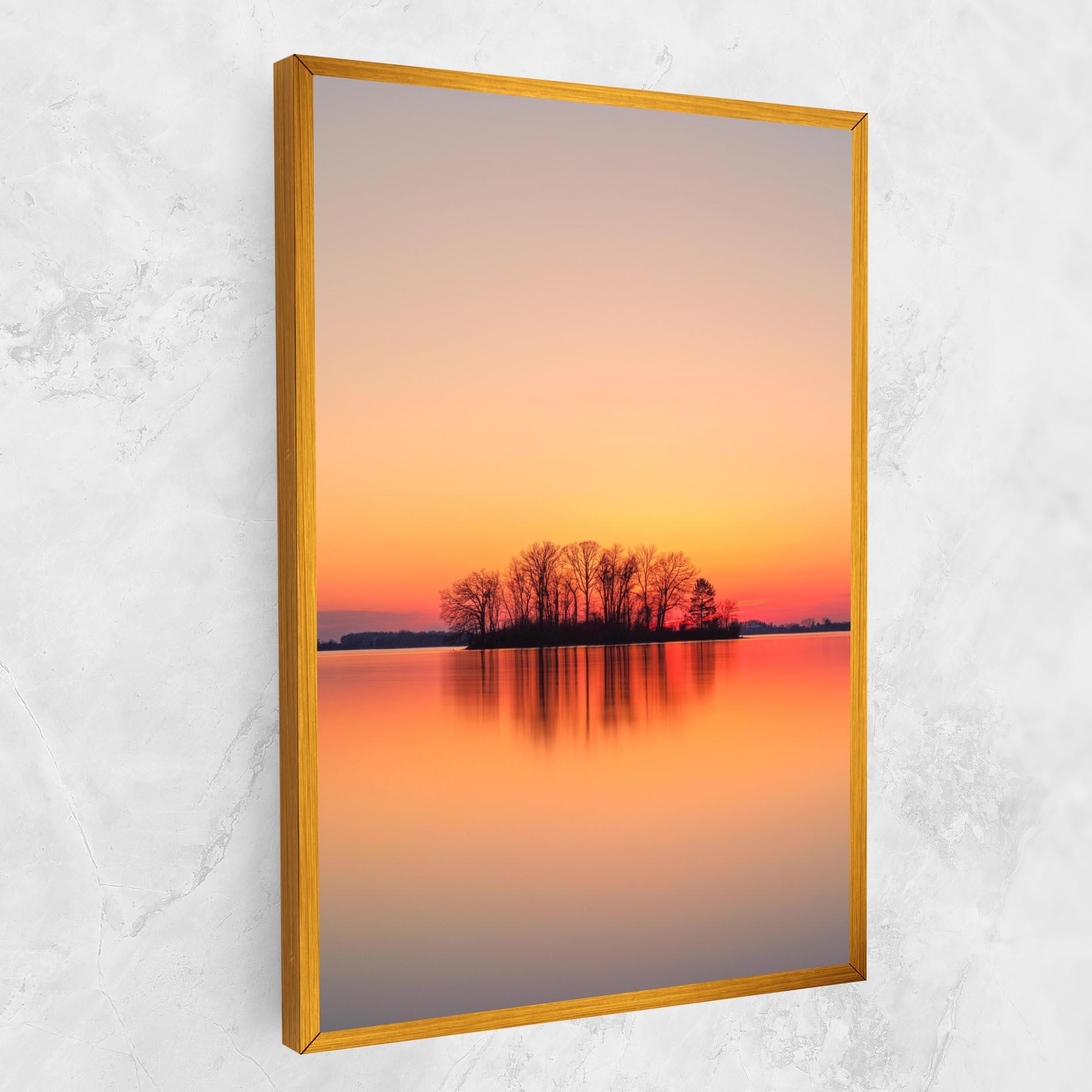 Tablou Canvas Tree Sunset Lake mockup 1