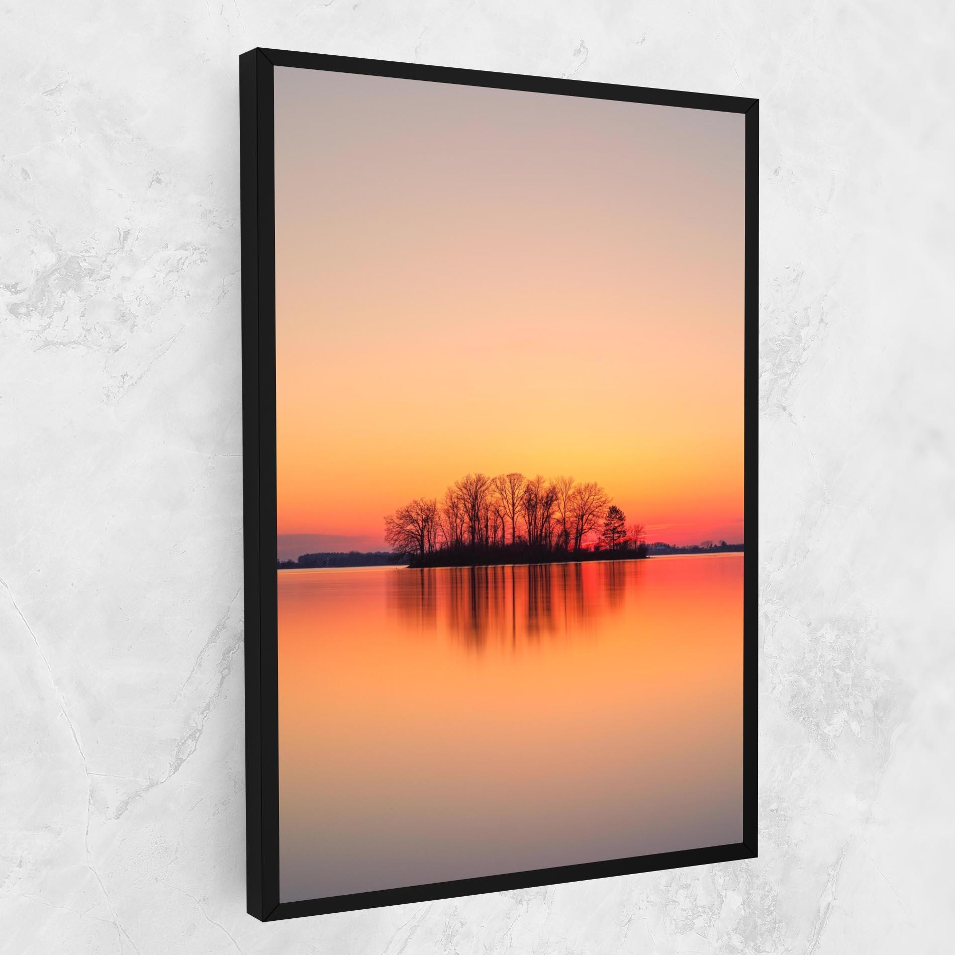 Tablou Canvas Tree Sunset Lake mockup 1