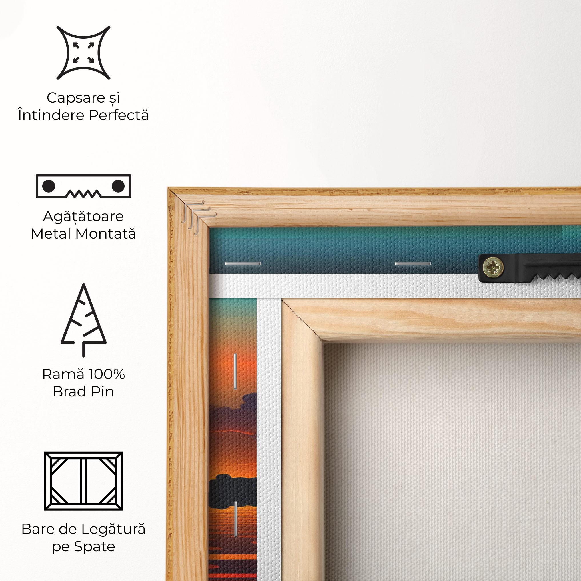 Tablou Canvas Yellow Sunset Illustration mockup 5