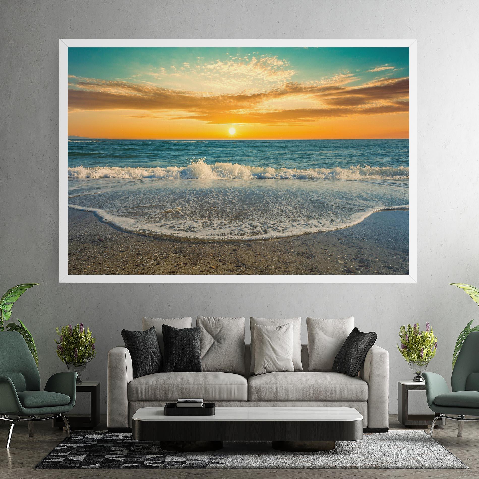 Tablou Canvas Beach Dramatic Sunset mockup 7