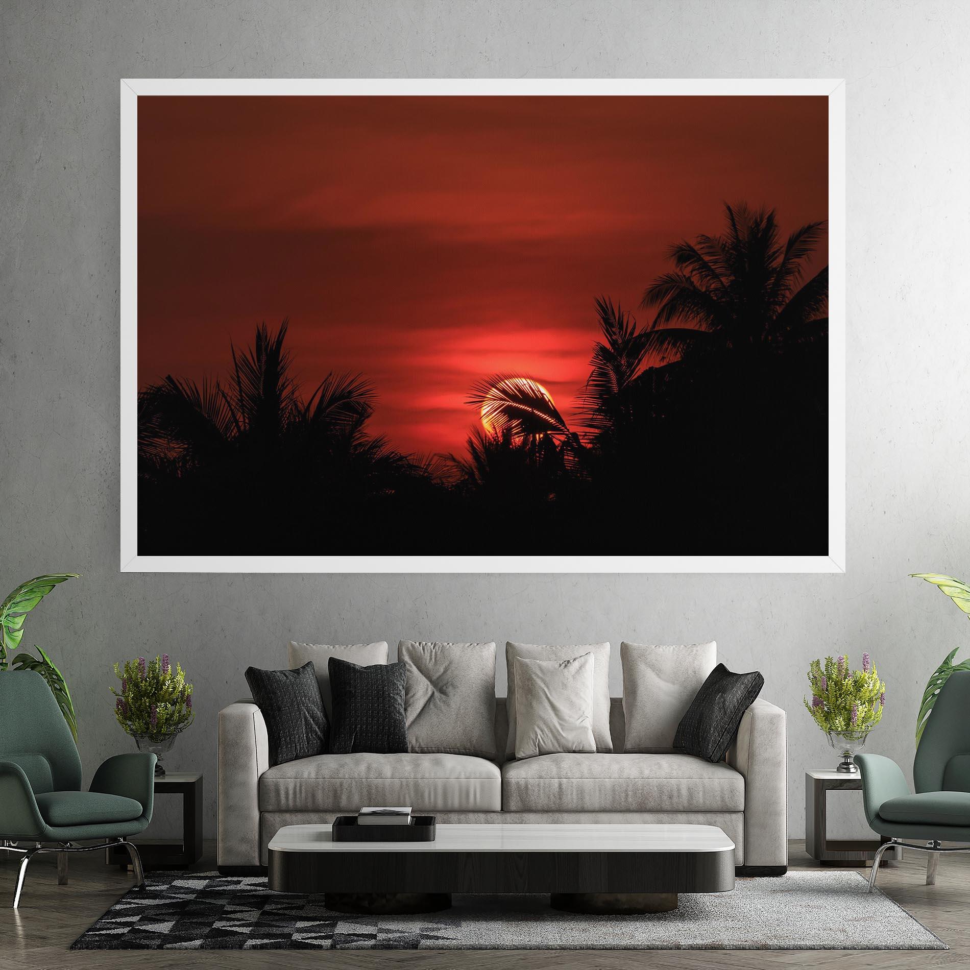 Tablou Canvas Coconuts Tree Sunset mockup 7