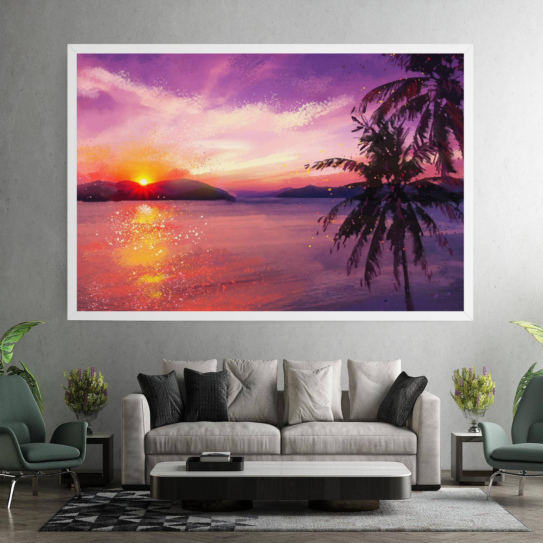 Tablou Canvas Purple Sunrise Art mockup 7
