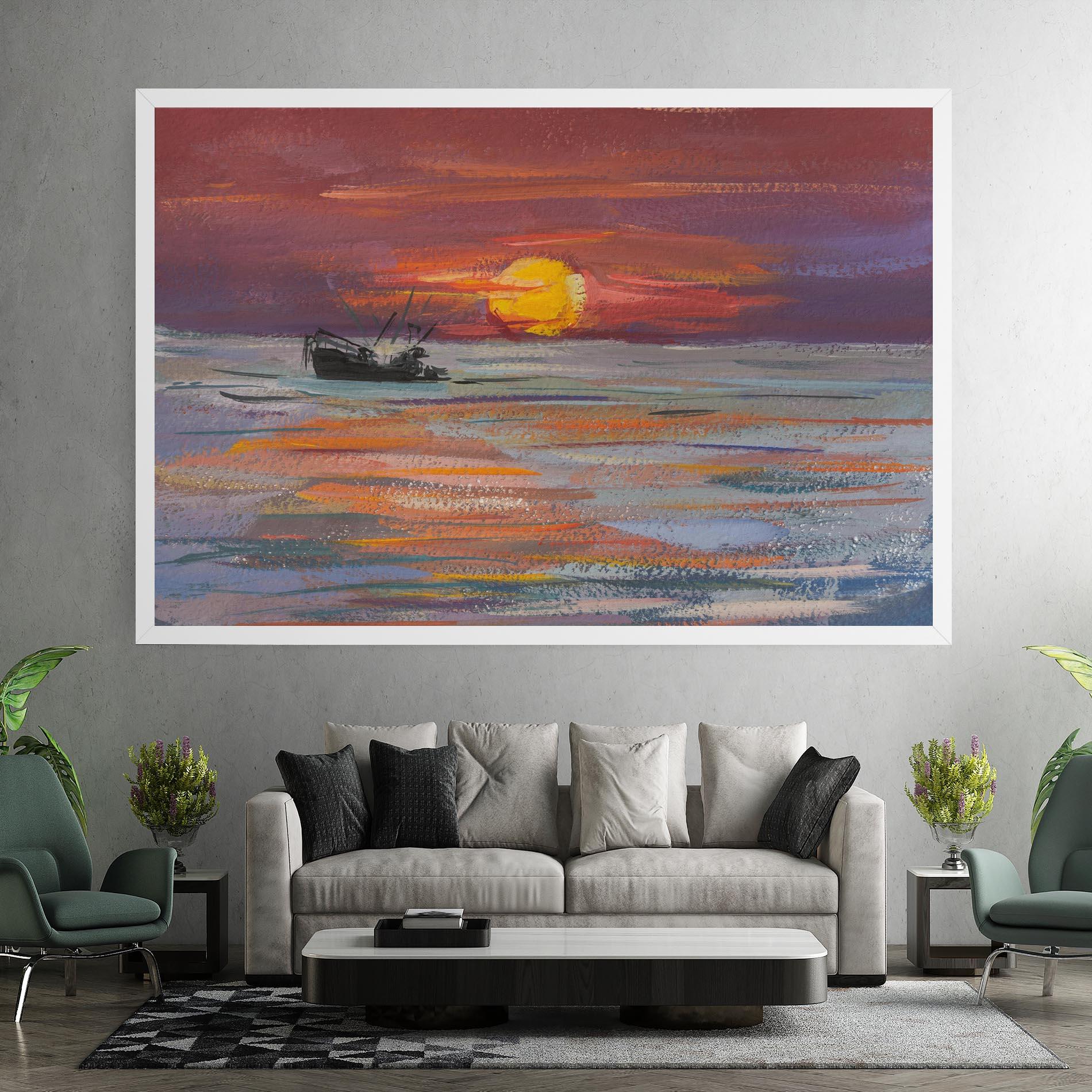 Tablou Canvas Sea Ship Painting mockup 7