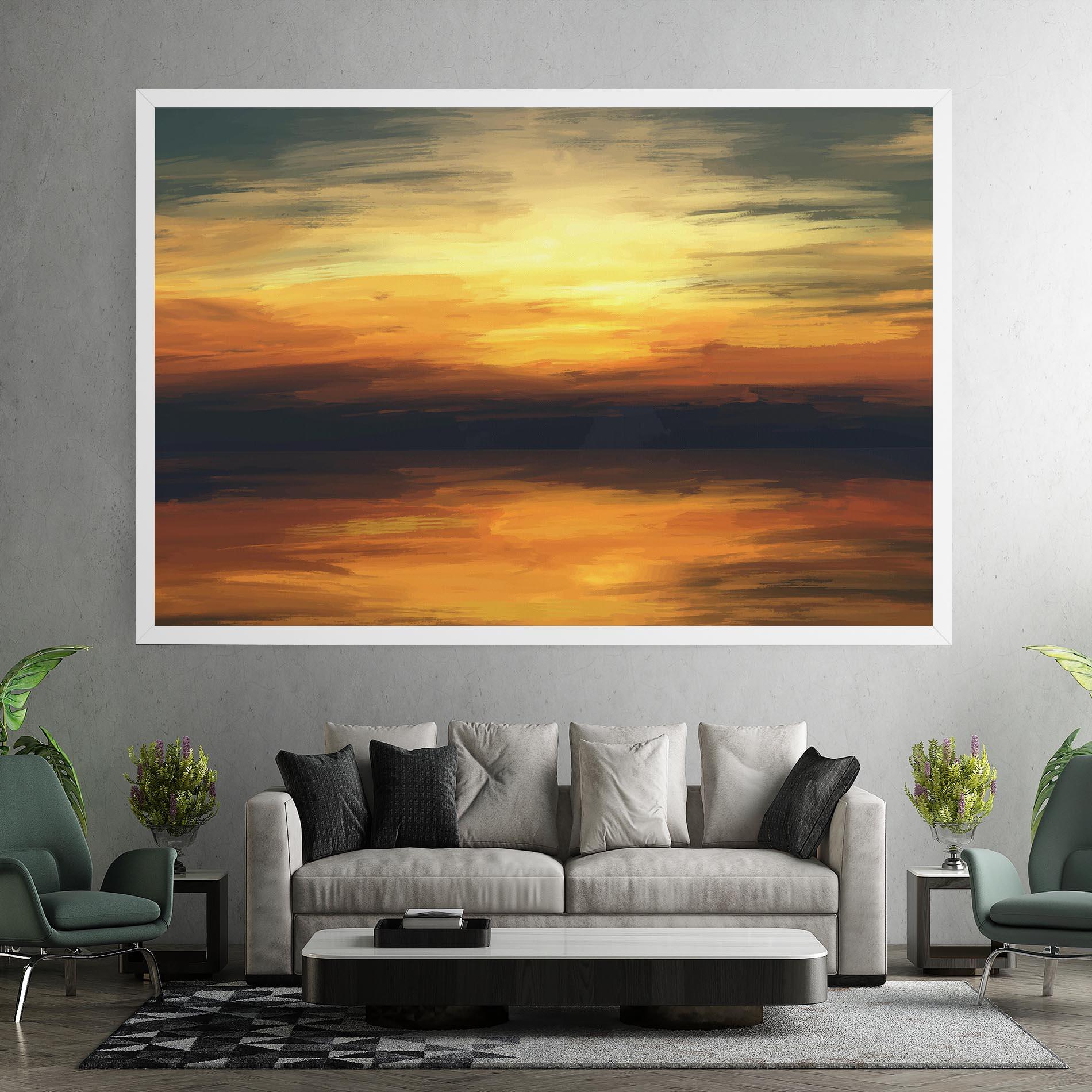 Tablou Canvas Sunset Oil Paint mockup 7