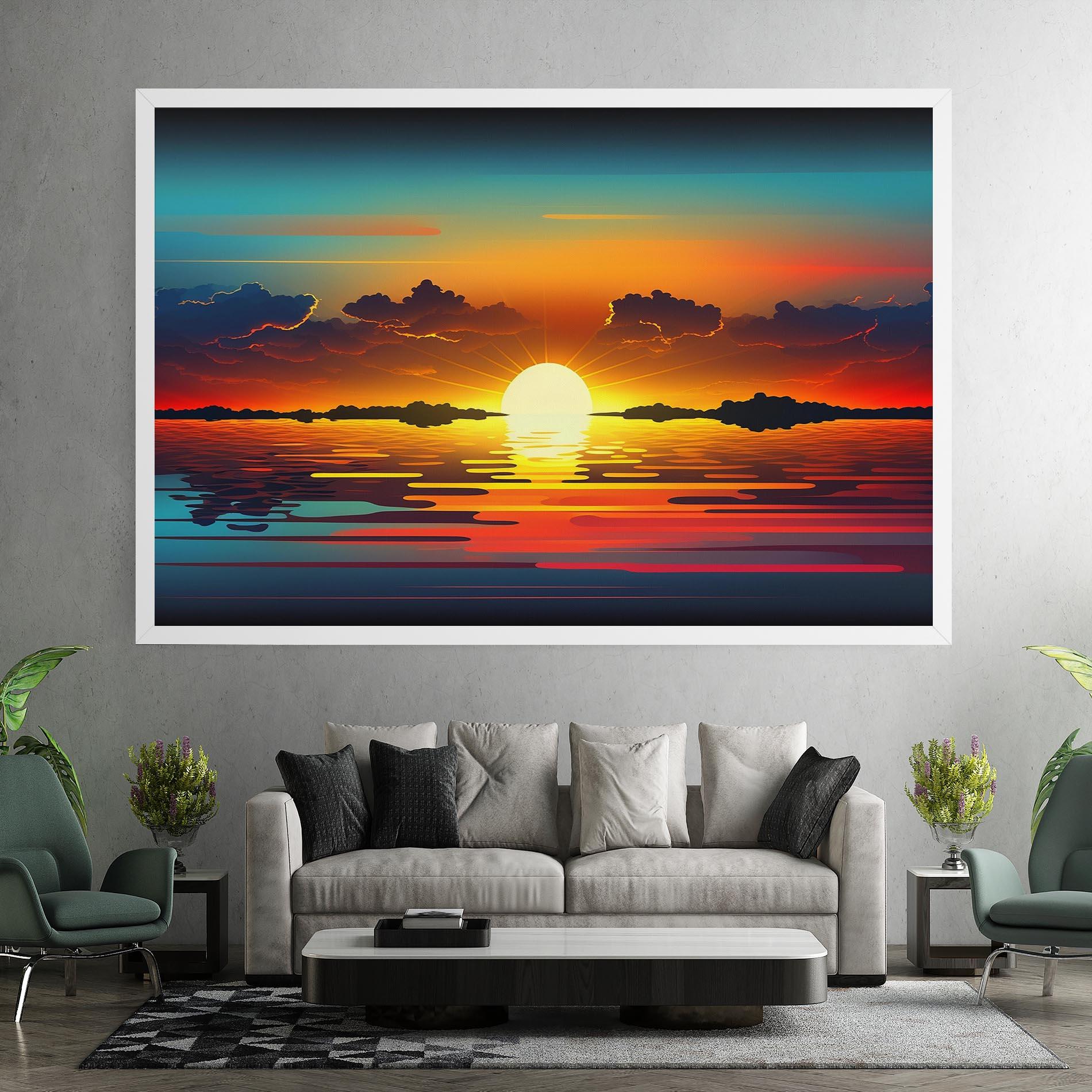 Tablou Canvas Yellow Sunset Illustration mockup 7