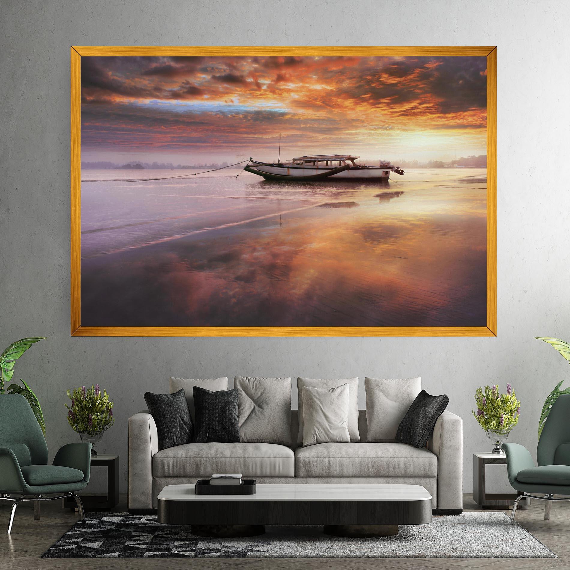 Tablou Canvas Beauty Boat Sunrise mockup 7