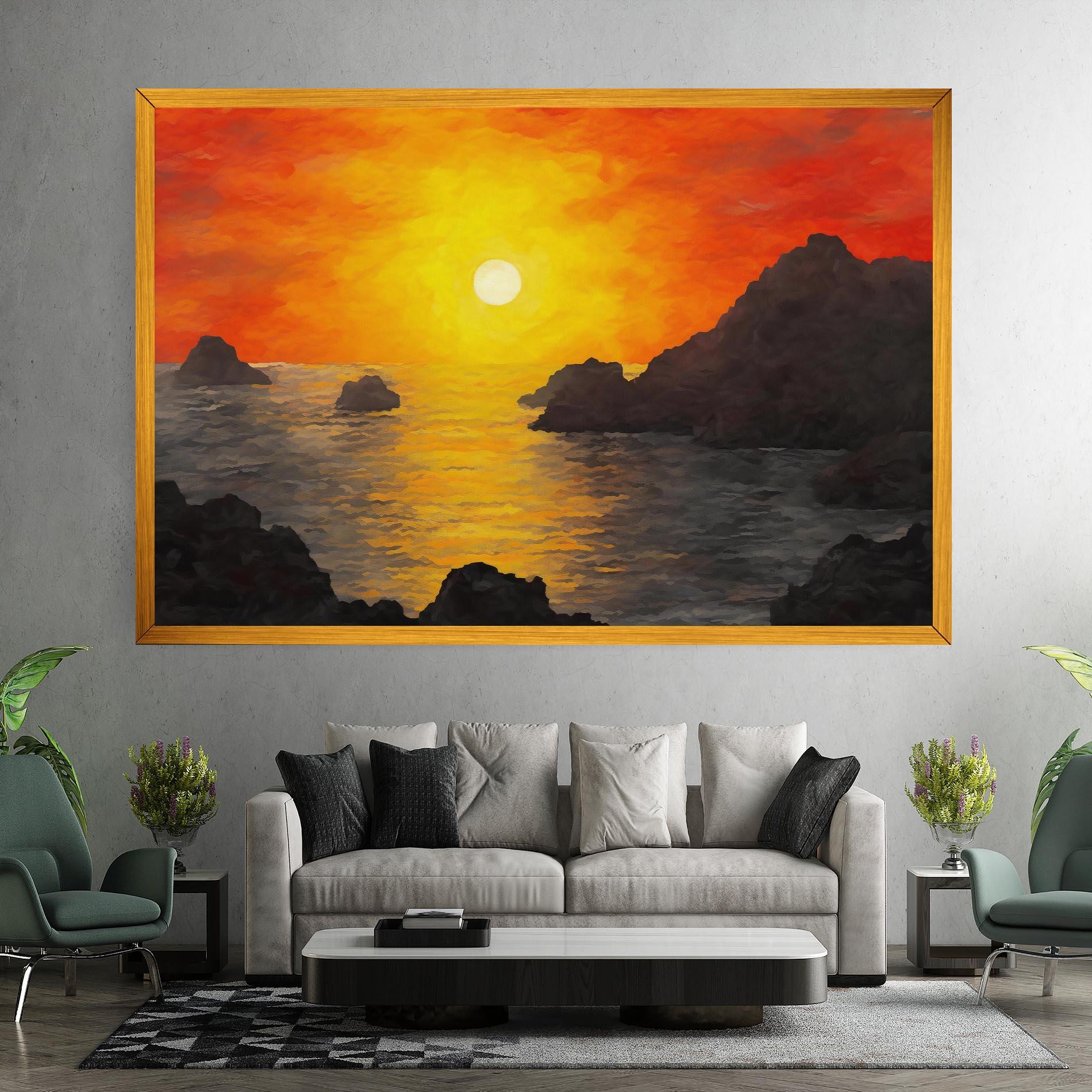 Tablou Canvas Mountains Rocks Painting mockup 7