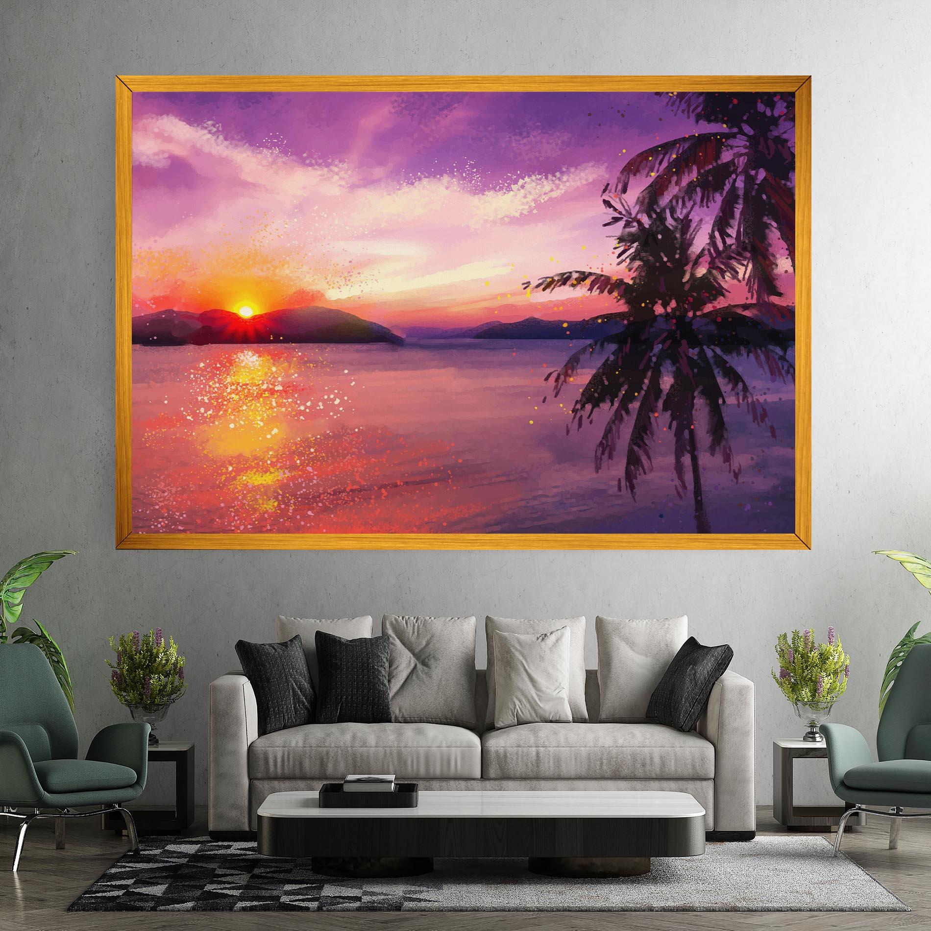 Tablou Canvas Purple Sunrise Art mockup 7