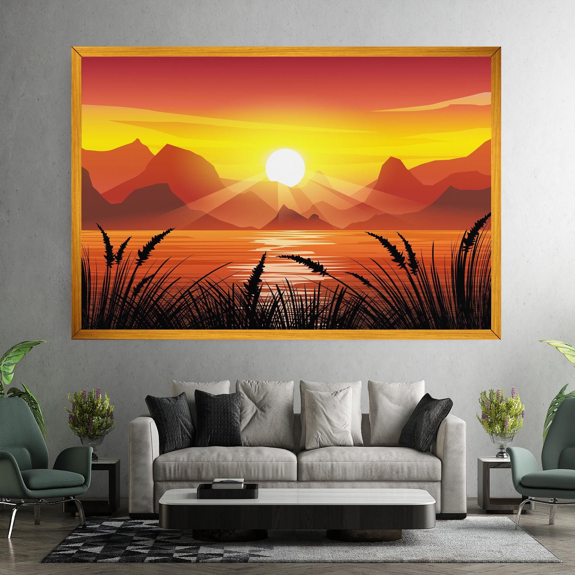 Sunrise Grass Art mockup 7