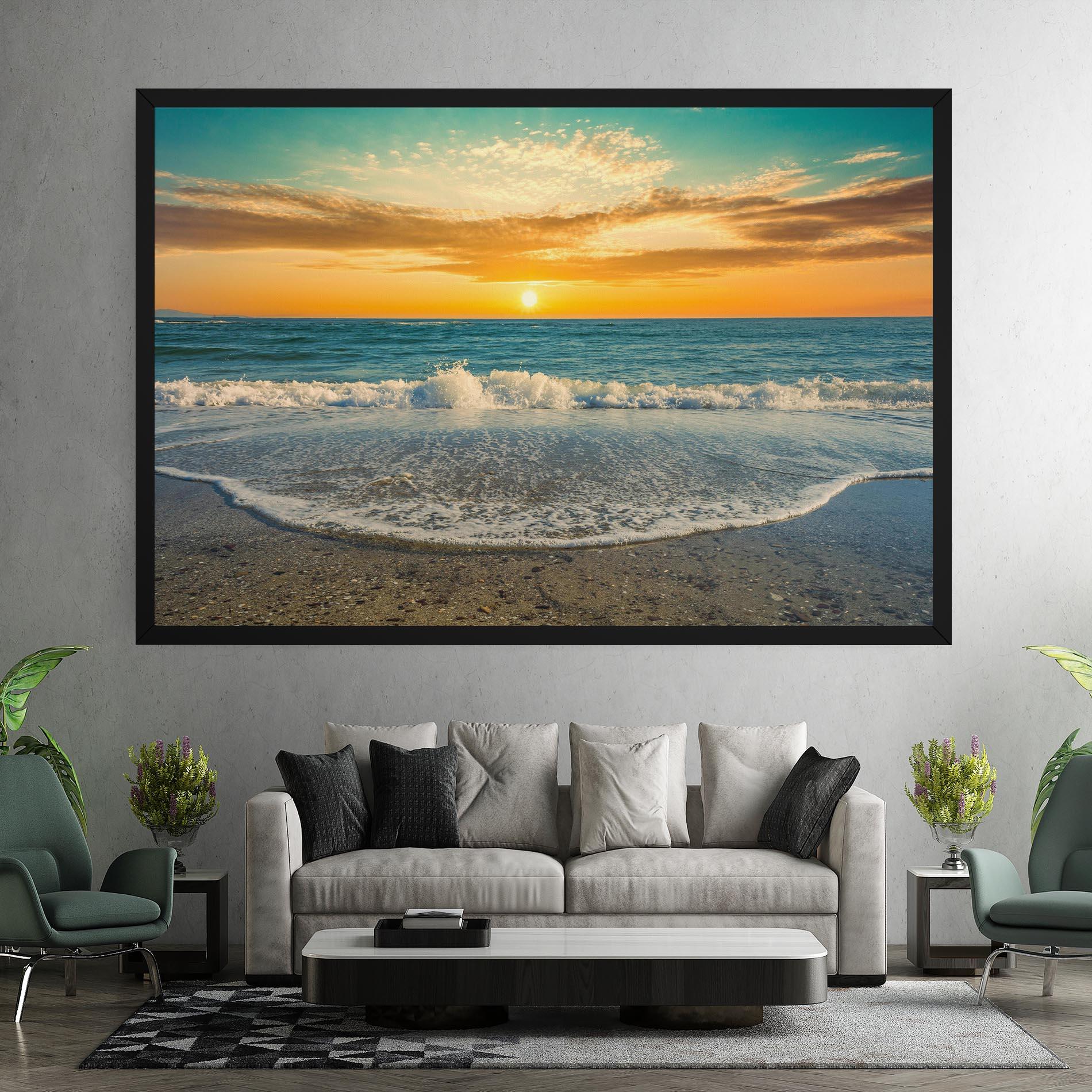 Tablou Canvas Beach Dramatic Sunset mockup 7