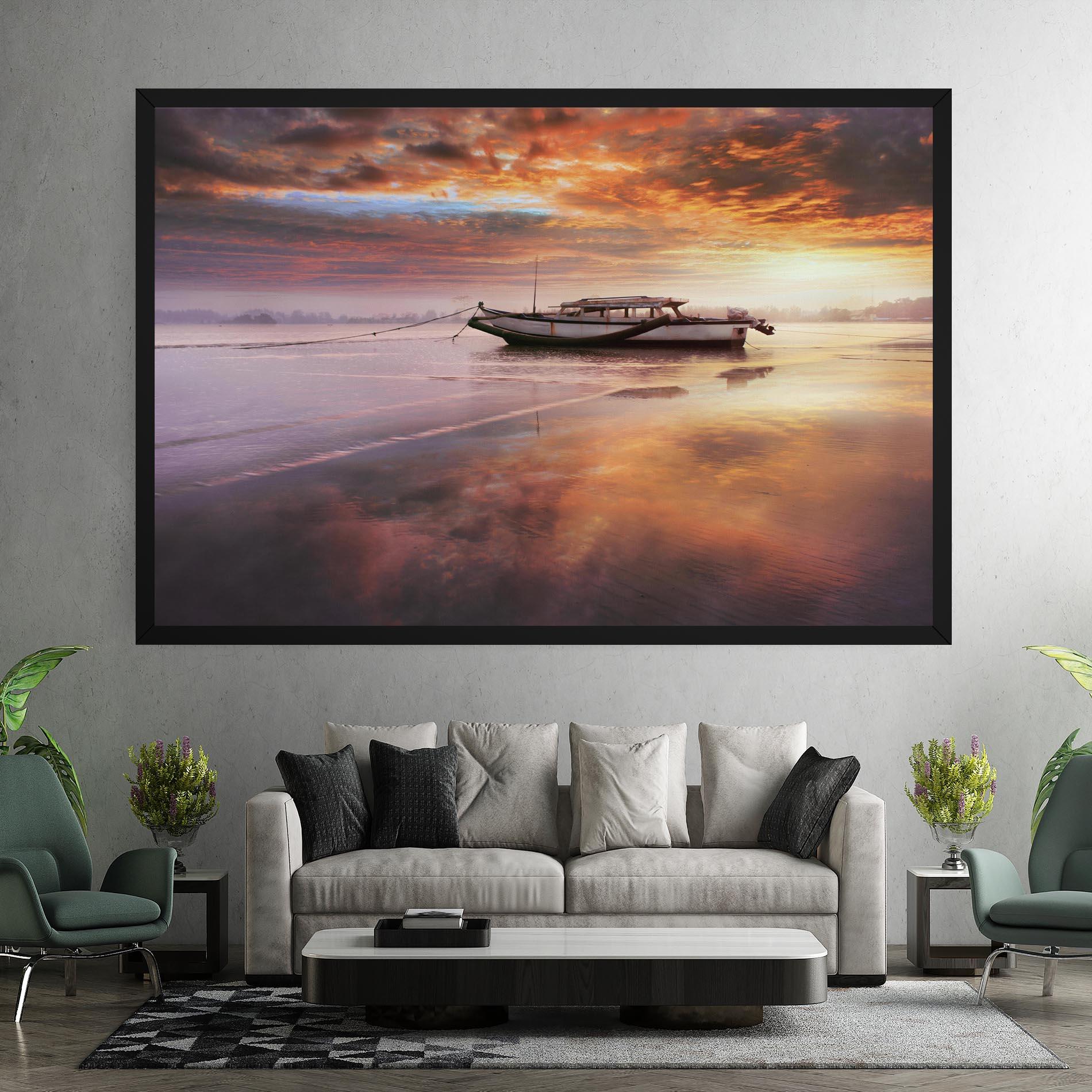 Tablou Canvas Beauty Boat Sunrise mockup 7