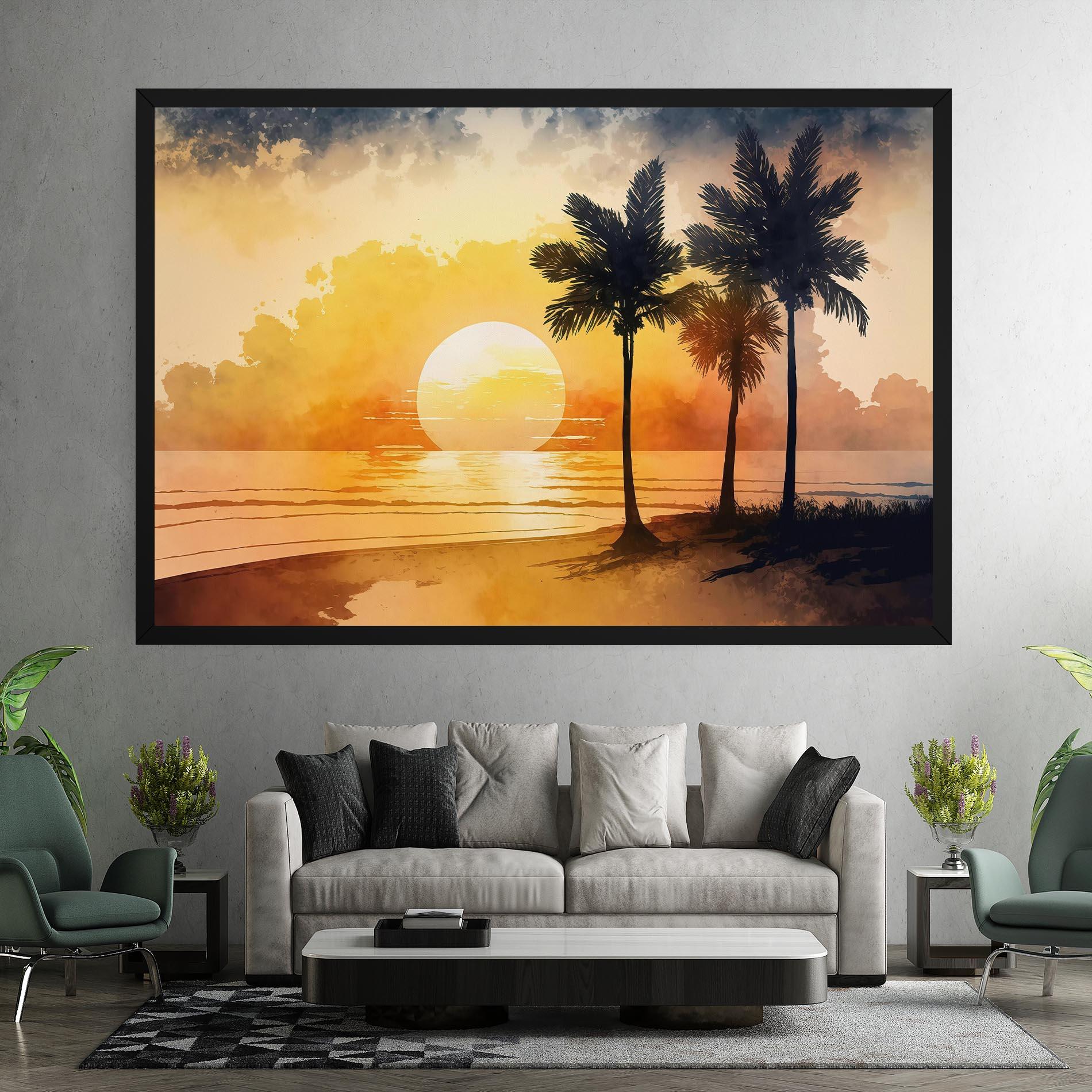 Tablou Canvas Palm Trees Sunset mockup 7