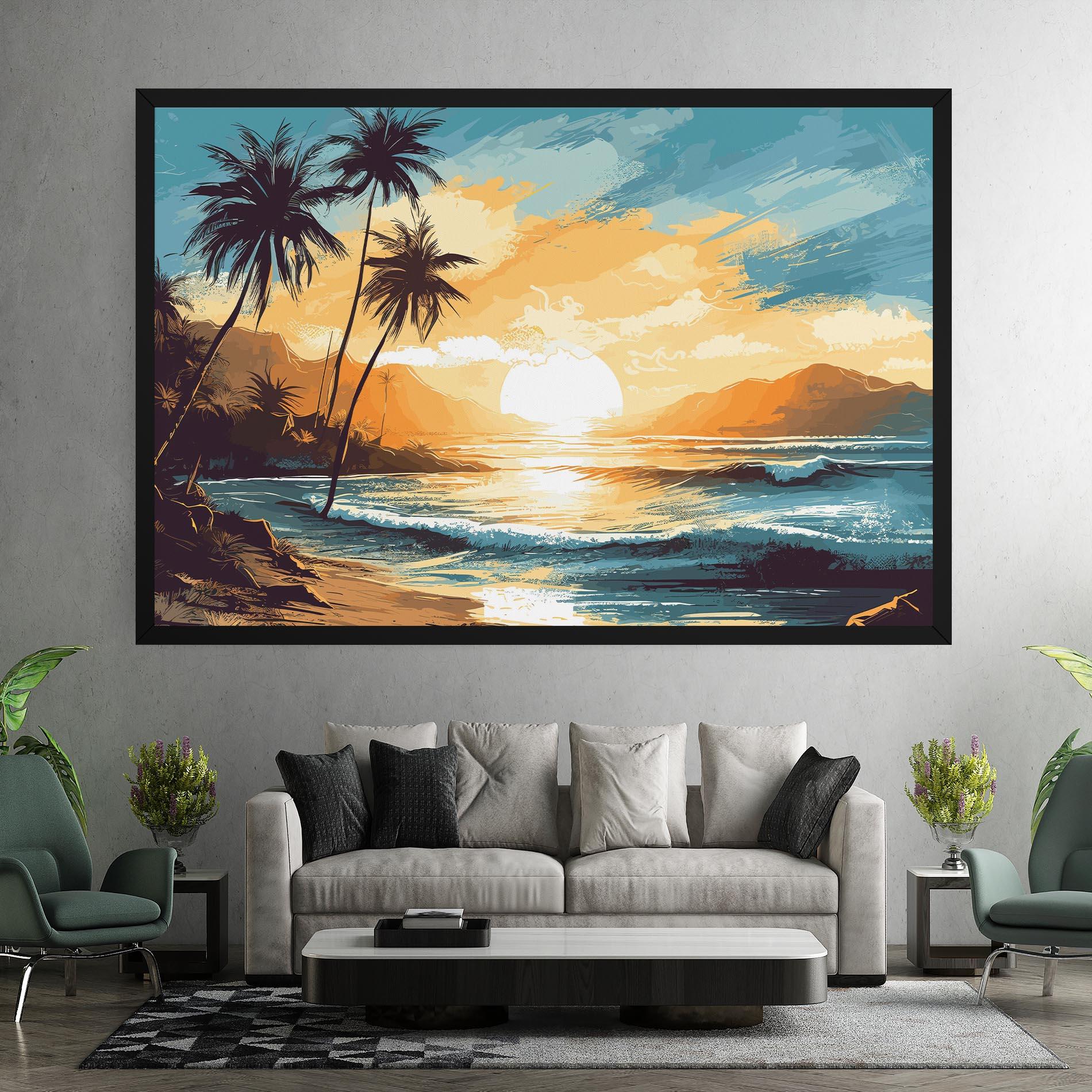 Tablou Canvas Yellow Blue Sunrise mockup 7