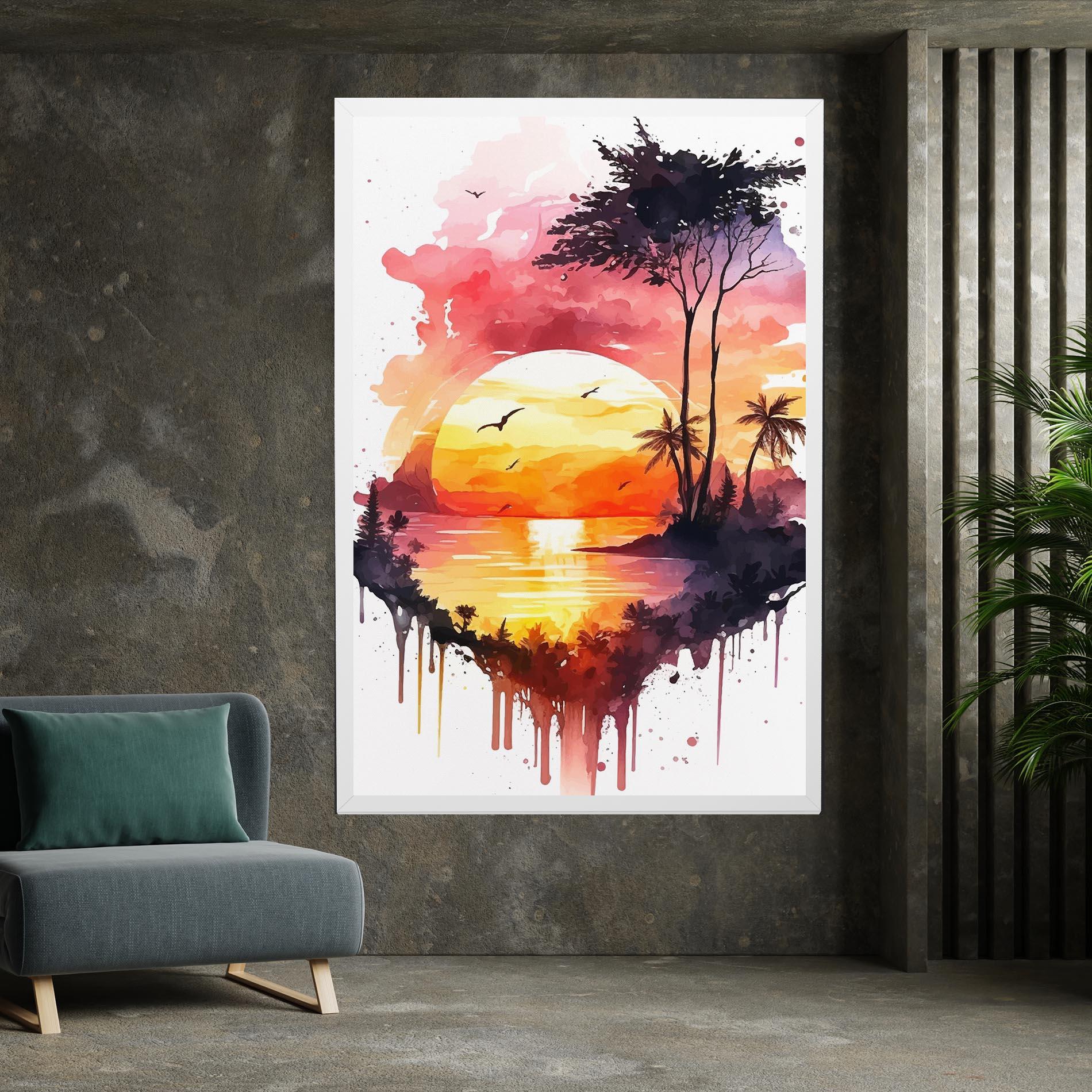 Tablou Canvas Purple Sunset Art mockup 7