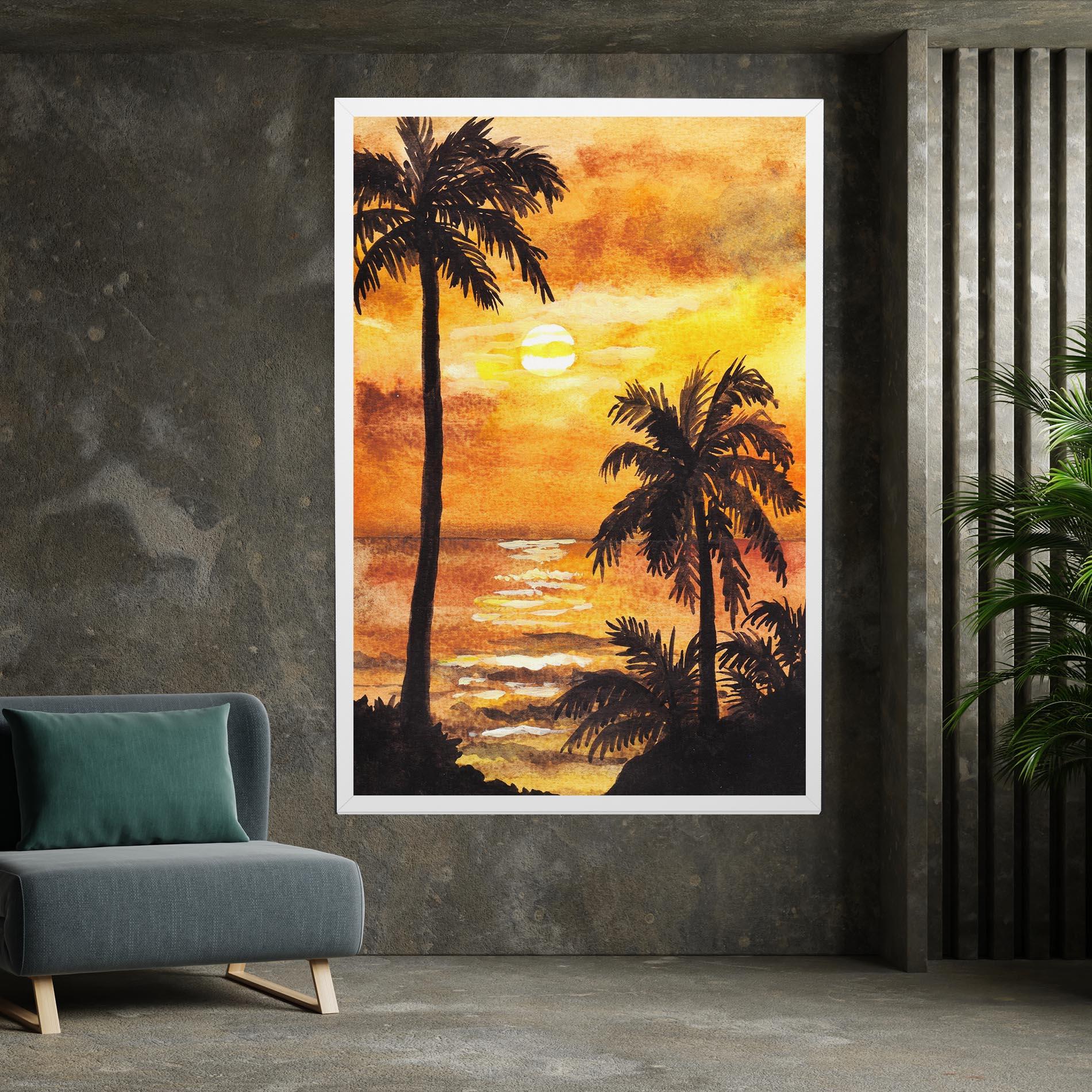 Tablou Canvas Watercolor Painting Sunrise mockup 7