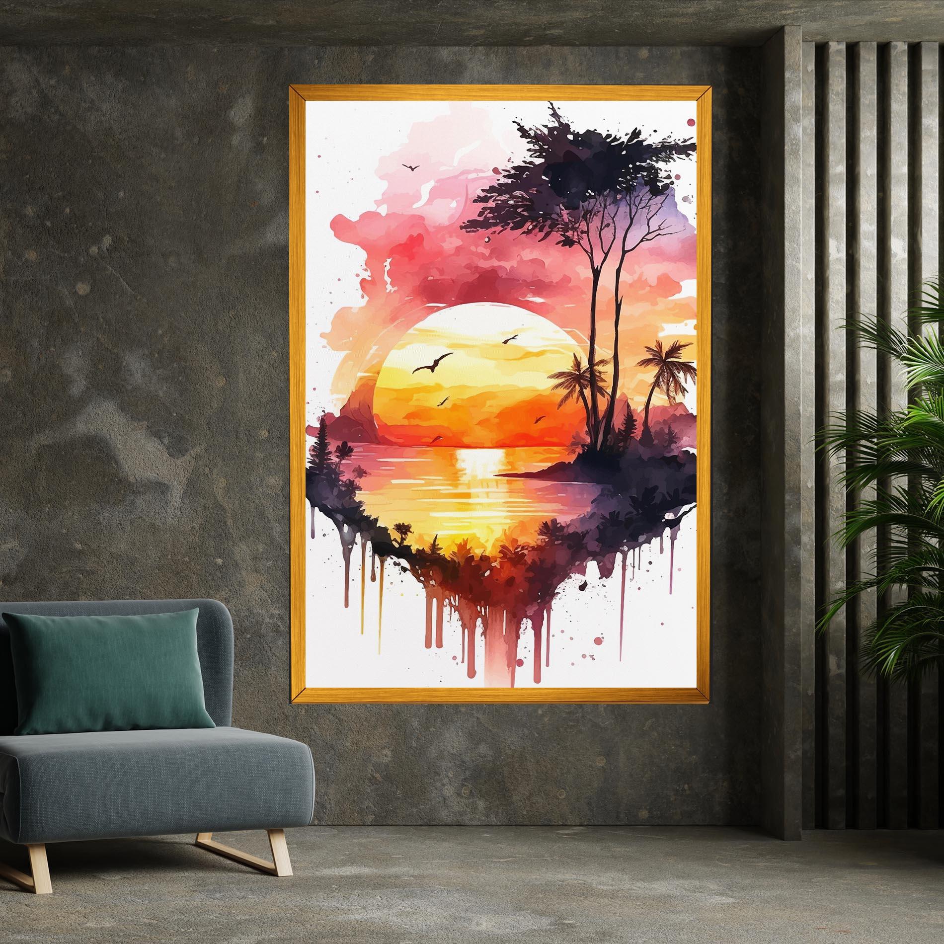 Tablou Canvas Purple Sunset Art mockup 7