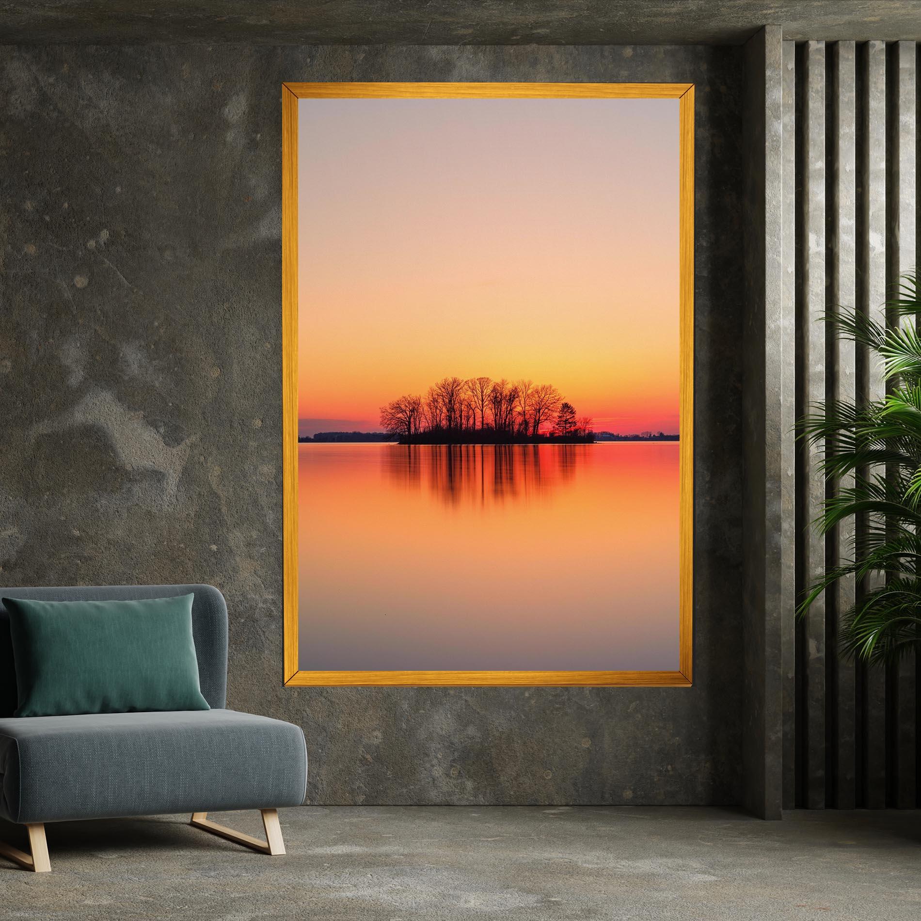 Tablou Canvas Tree Sunset Lake mockup 7