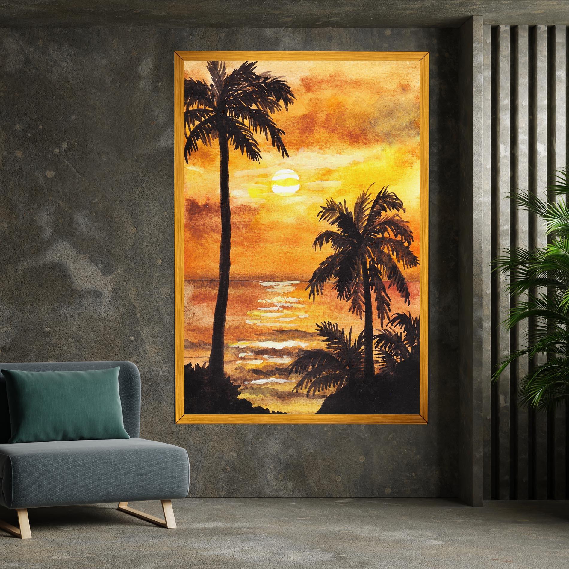 Tablou Canvas Watercolor Painting Sunrise mockup 7