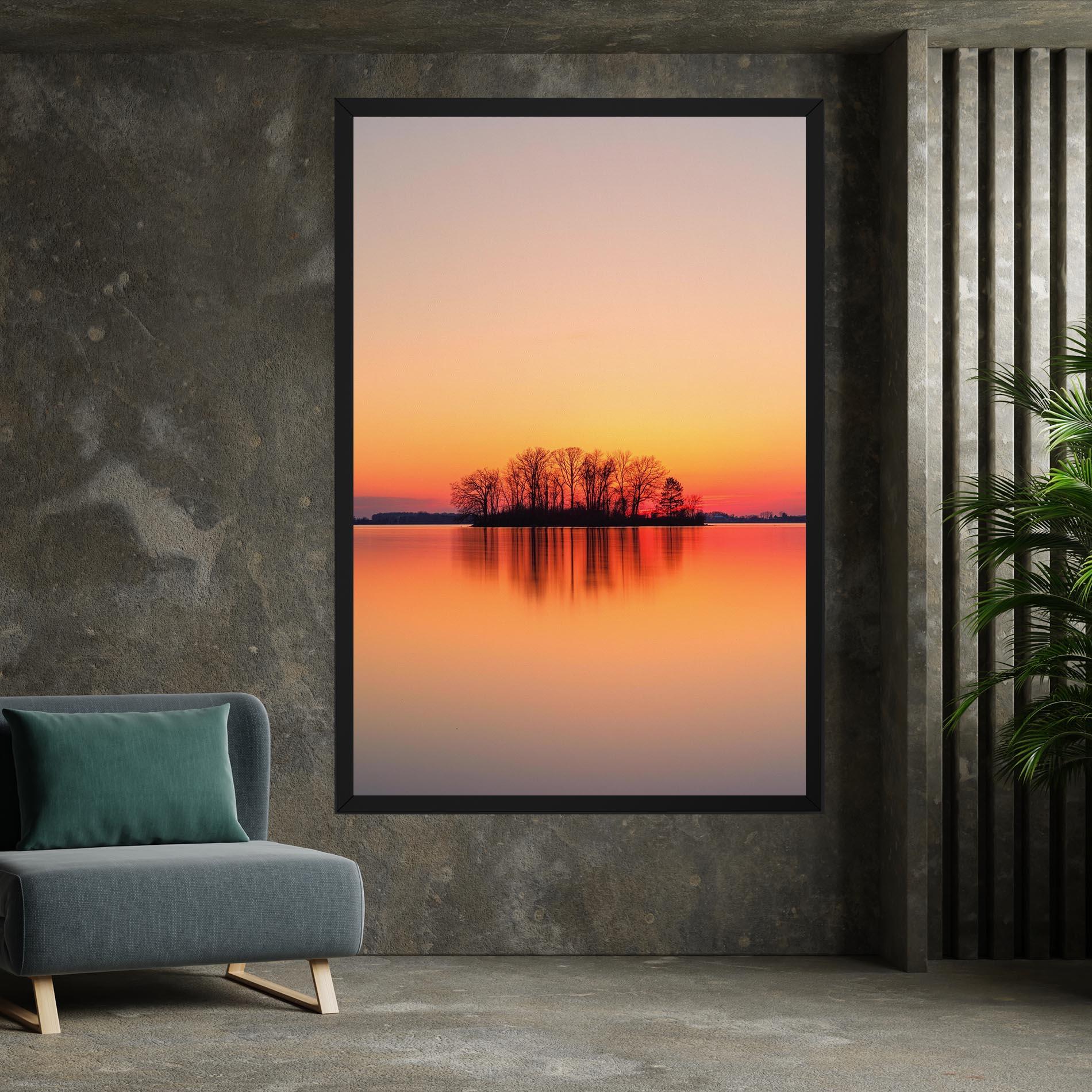 Tablou Canvas Tree Sunset Lake mockup 7