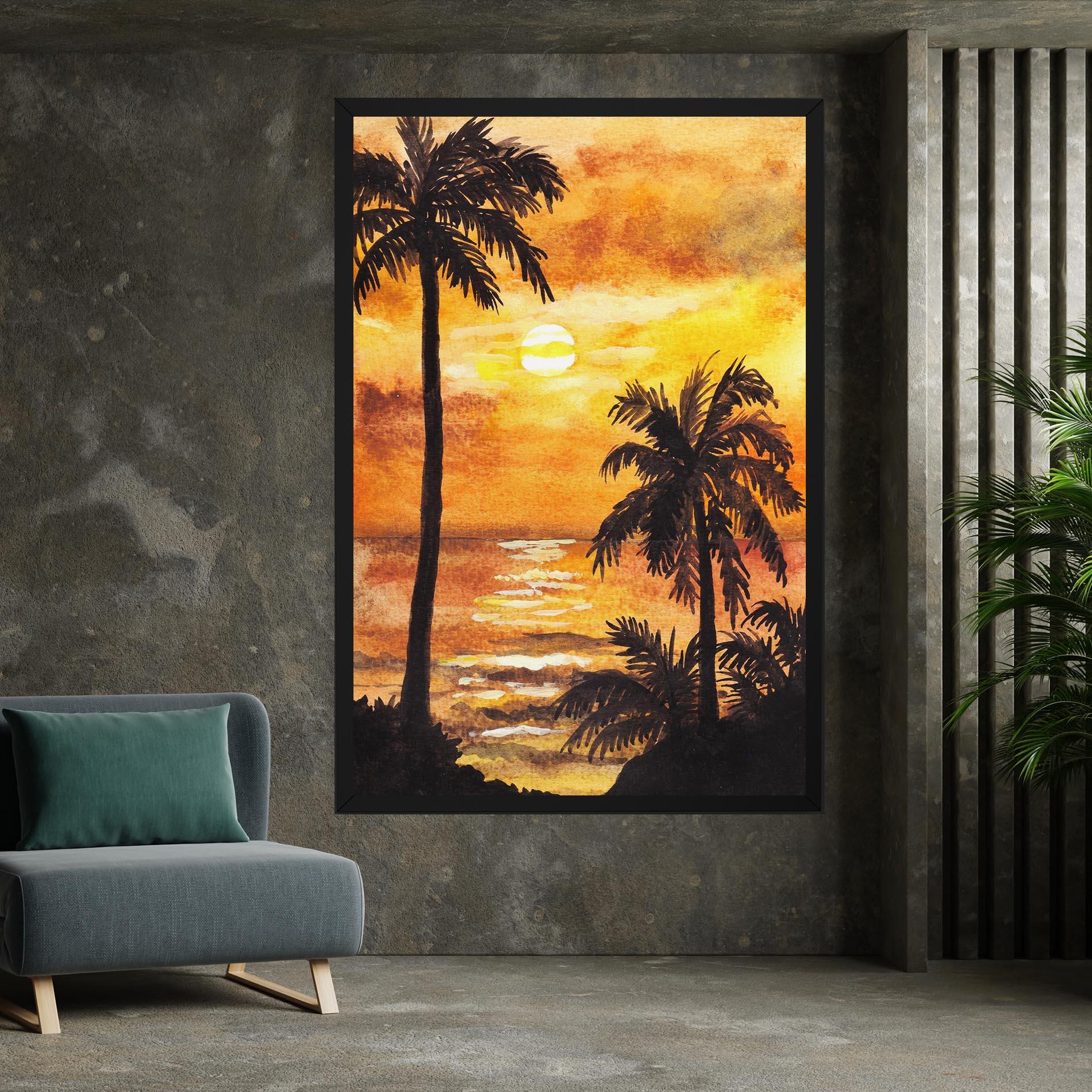 Tablou Canvas Watercolor Painting Sunrise mockup 7