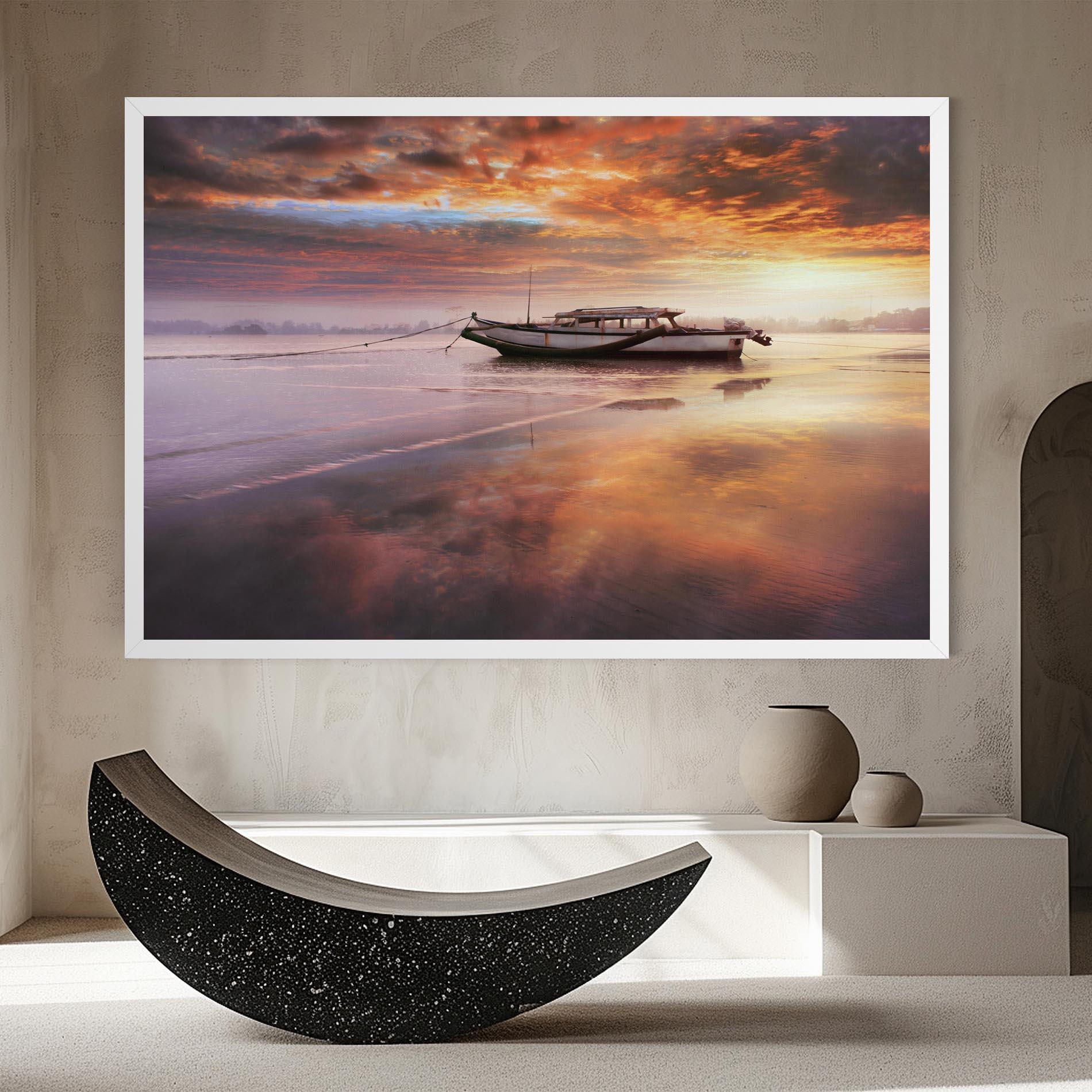 Tablou Canvas Beauty Boat Sunrise mockup 8