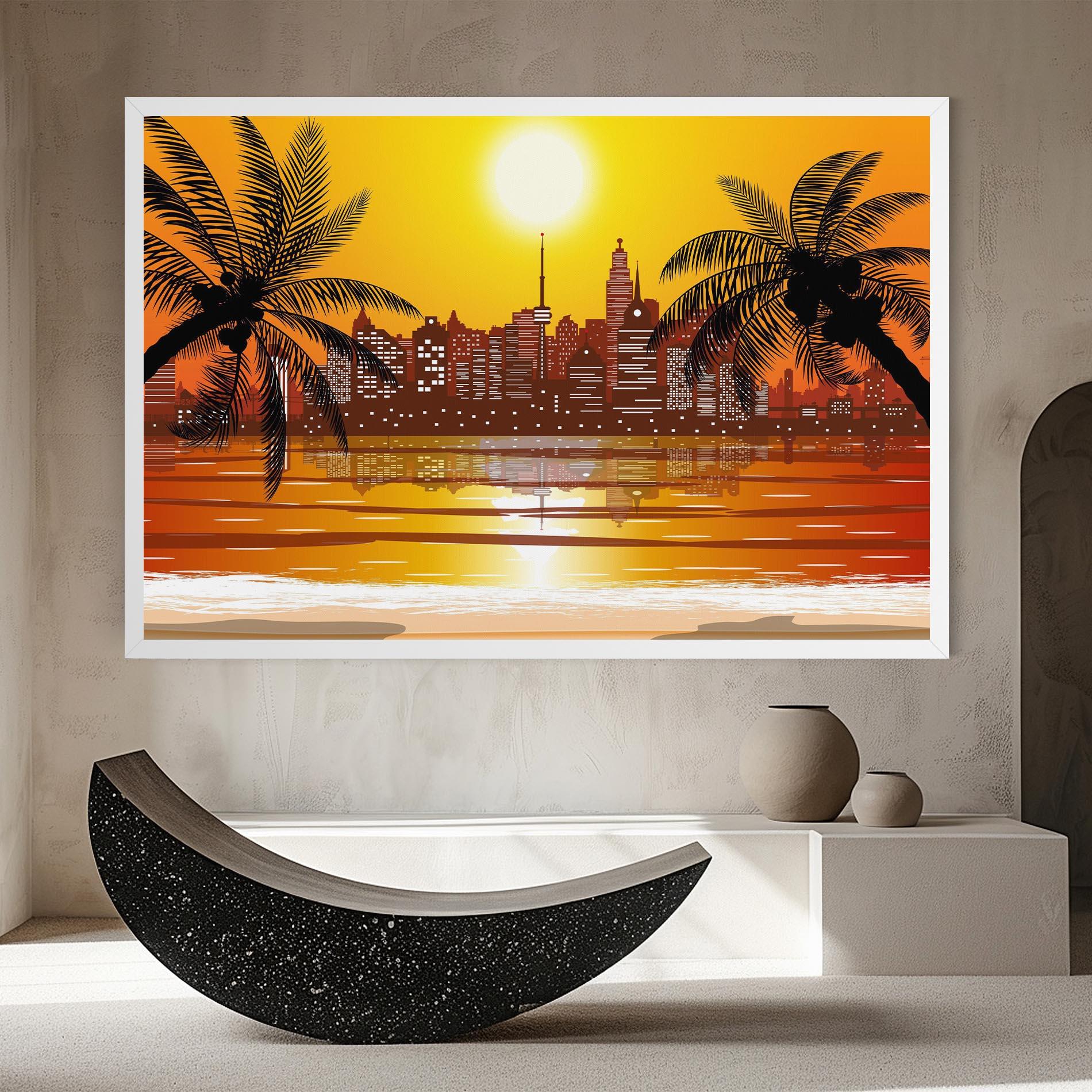 Tablou Canvas City Sunrise View mockup 8