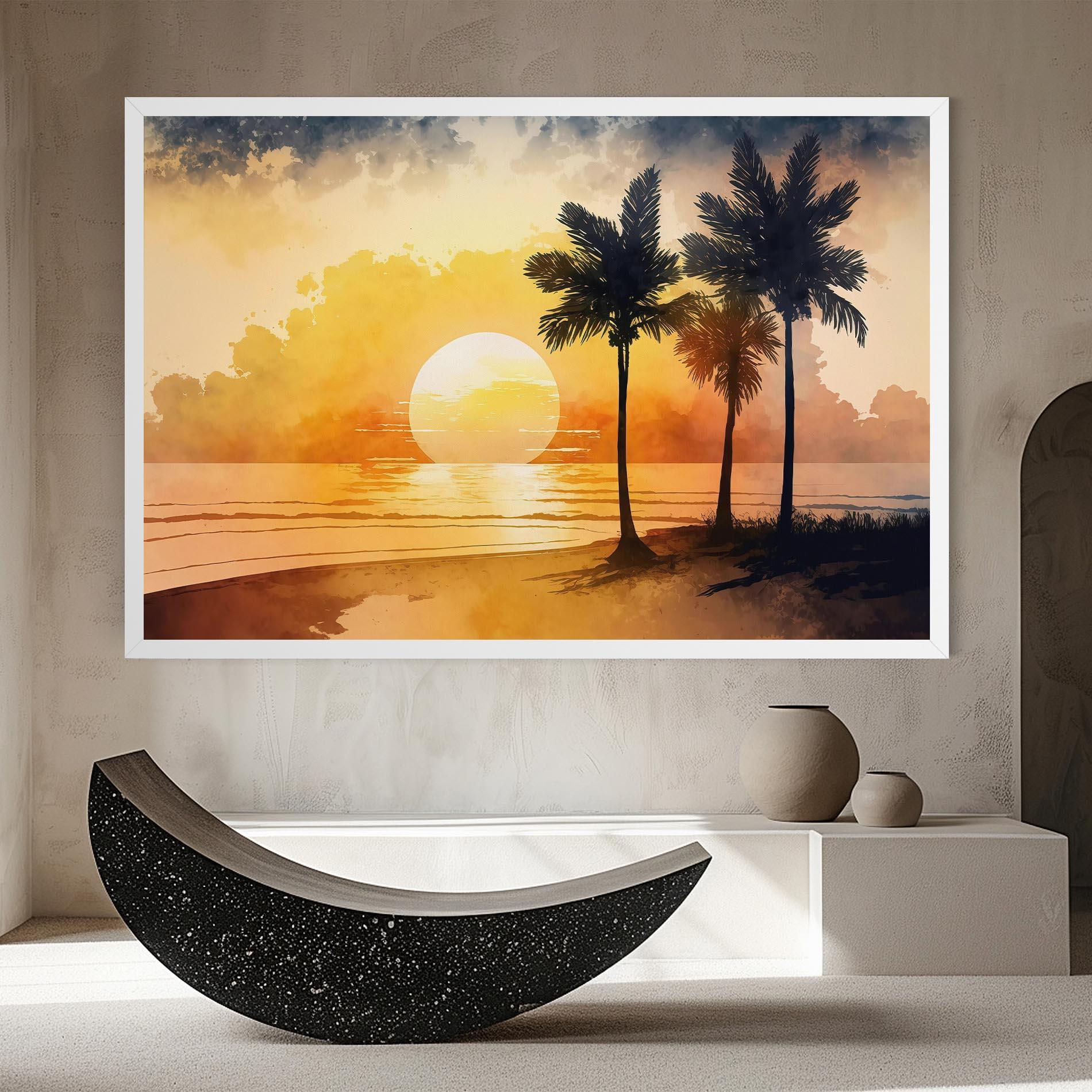 Tablou Canvas Palm Trees Sunset mockup 8
