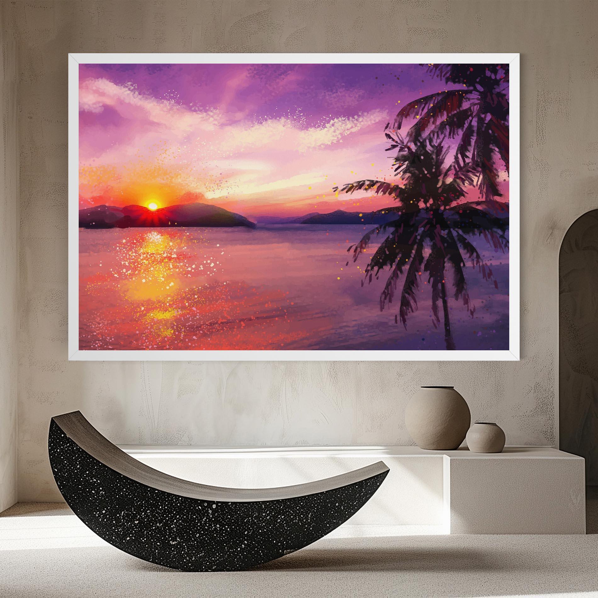 Tablou Canvas Purple Sunrise Art mockup 8